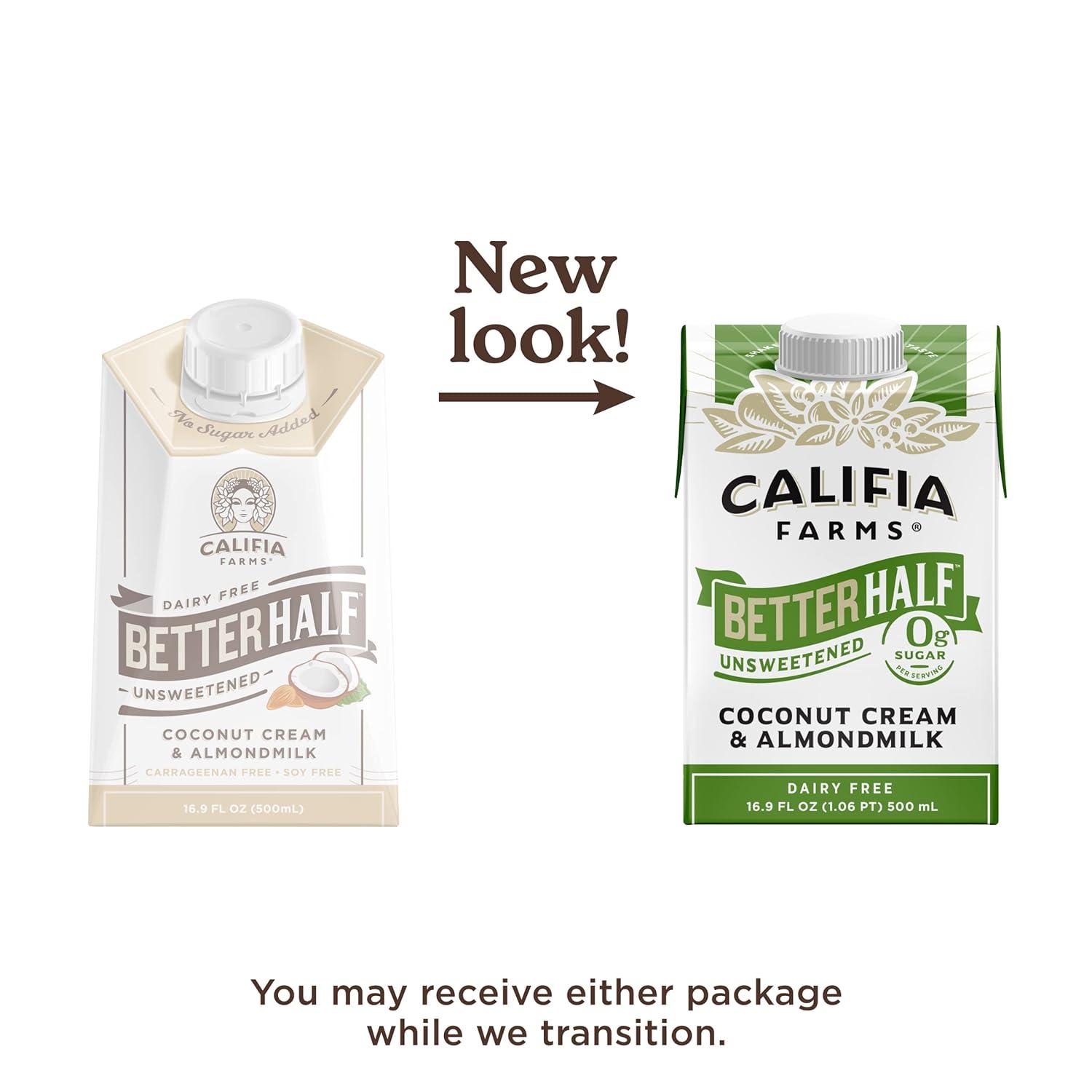 Califia Farms - Unsweetened Almond Barista Blend Almond Milk, 32 Oz (Pack  Of 6), Shelf Stable, Dairy Free, Plant Based, Vegan, Gluten Free, Non GMO