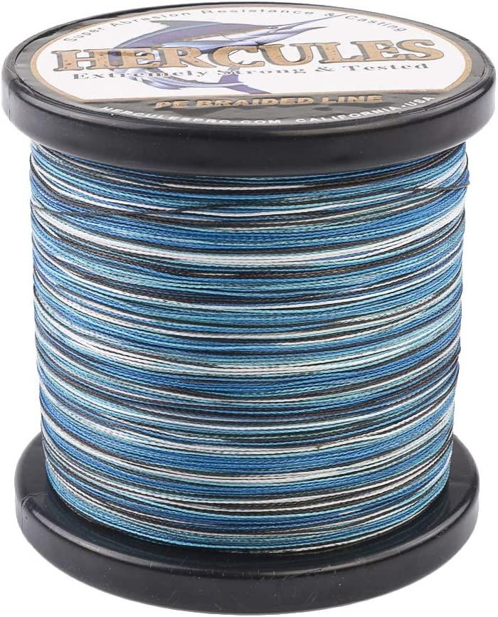 Hercules Fishing Line Braid 8 Strands Wire 300lb PE Sea Saltwater Super  Strong Multicolor 100m to 2000m