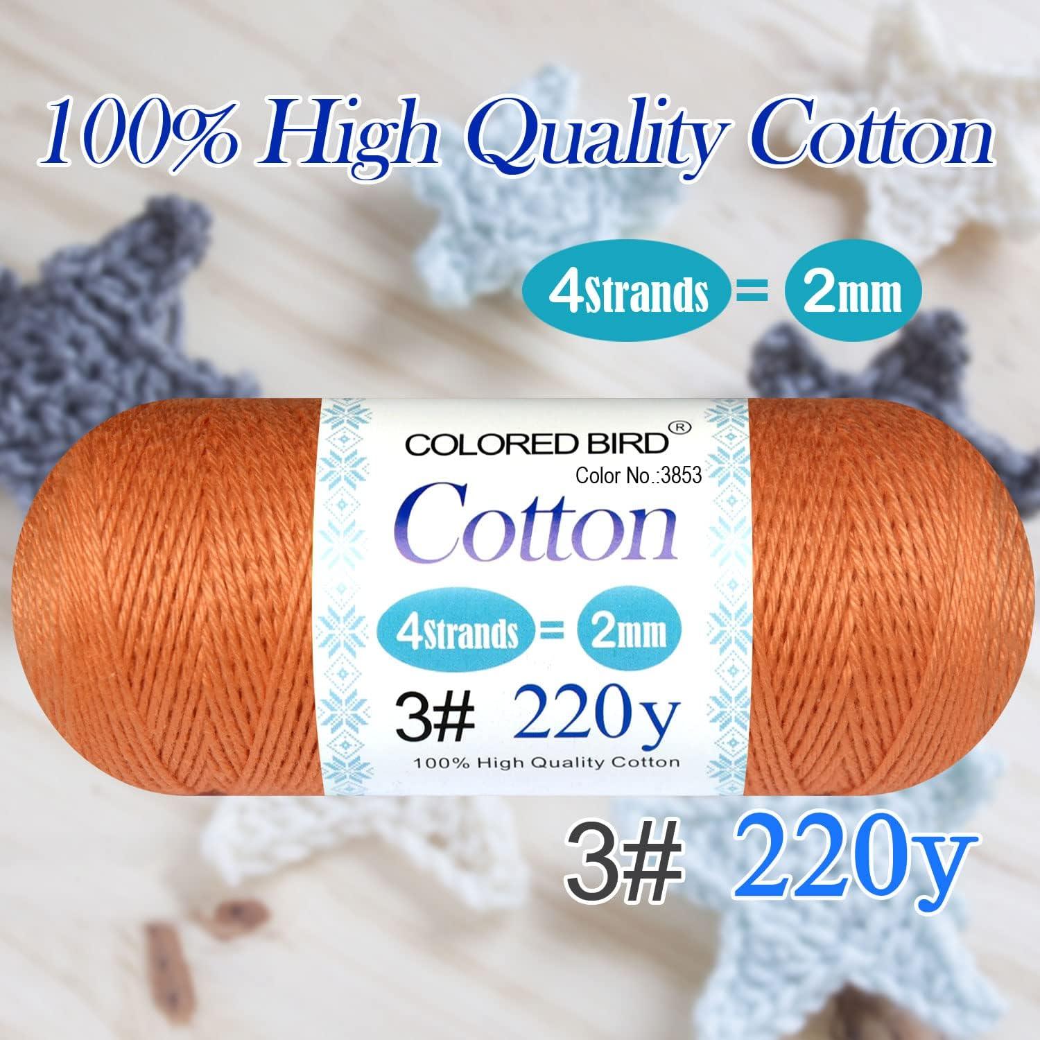 colored bird Size 3 Classic Crochet Thread Cotton Crochet Yarn 100%  Mercerized Cotton for Begingers Hand Knitting Dark Autumn Gold Color  No:3853 Color3853