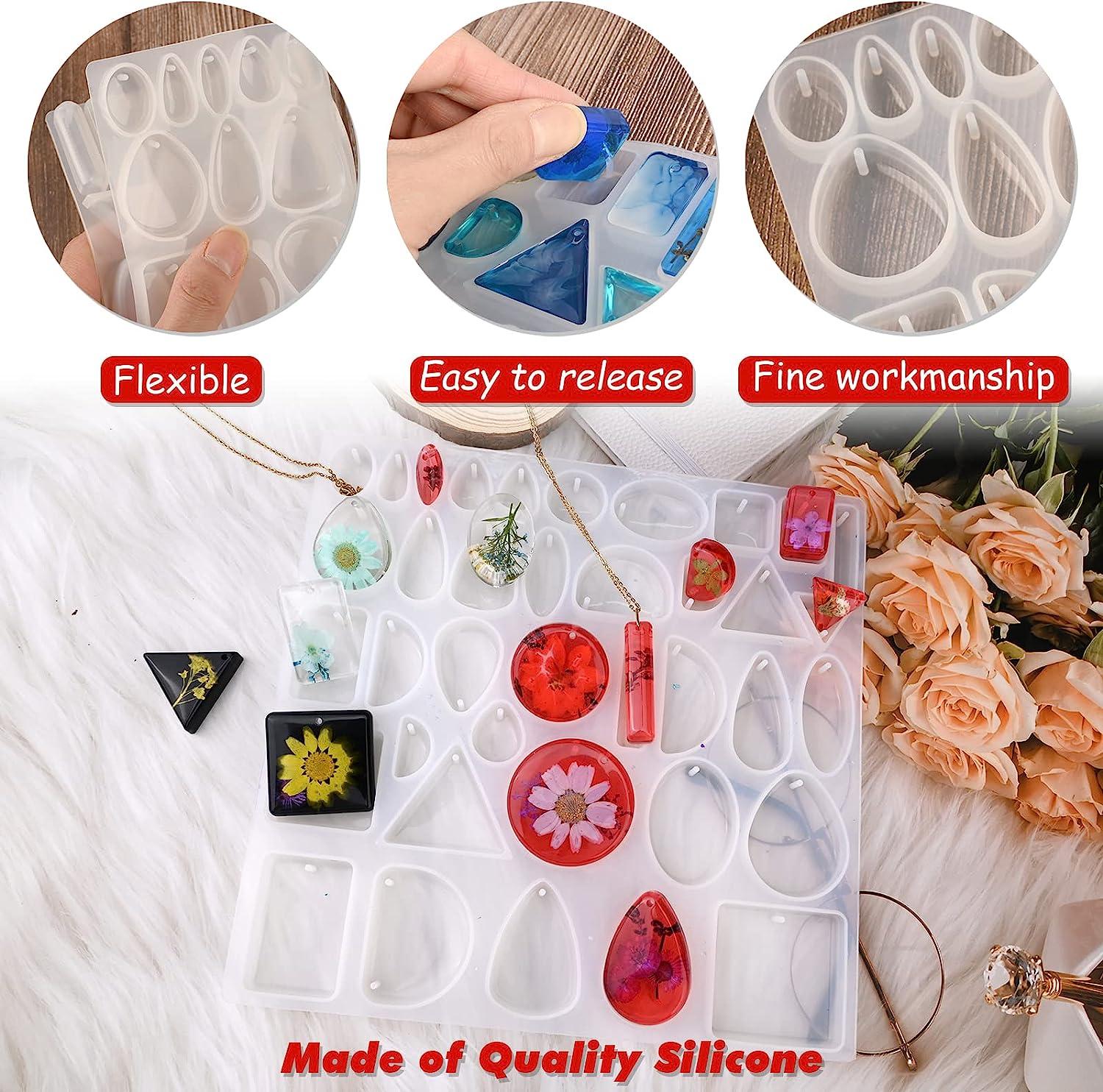 Resin Jewelry Molds, Jewelry Molds for Resin Casting, Silicone Molds for Epoxy  Resin, Jewelry Molds Pendant Mold for DIY Gem Cabochon Pendant, Earring,  Necklace Jewelry Making