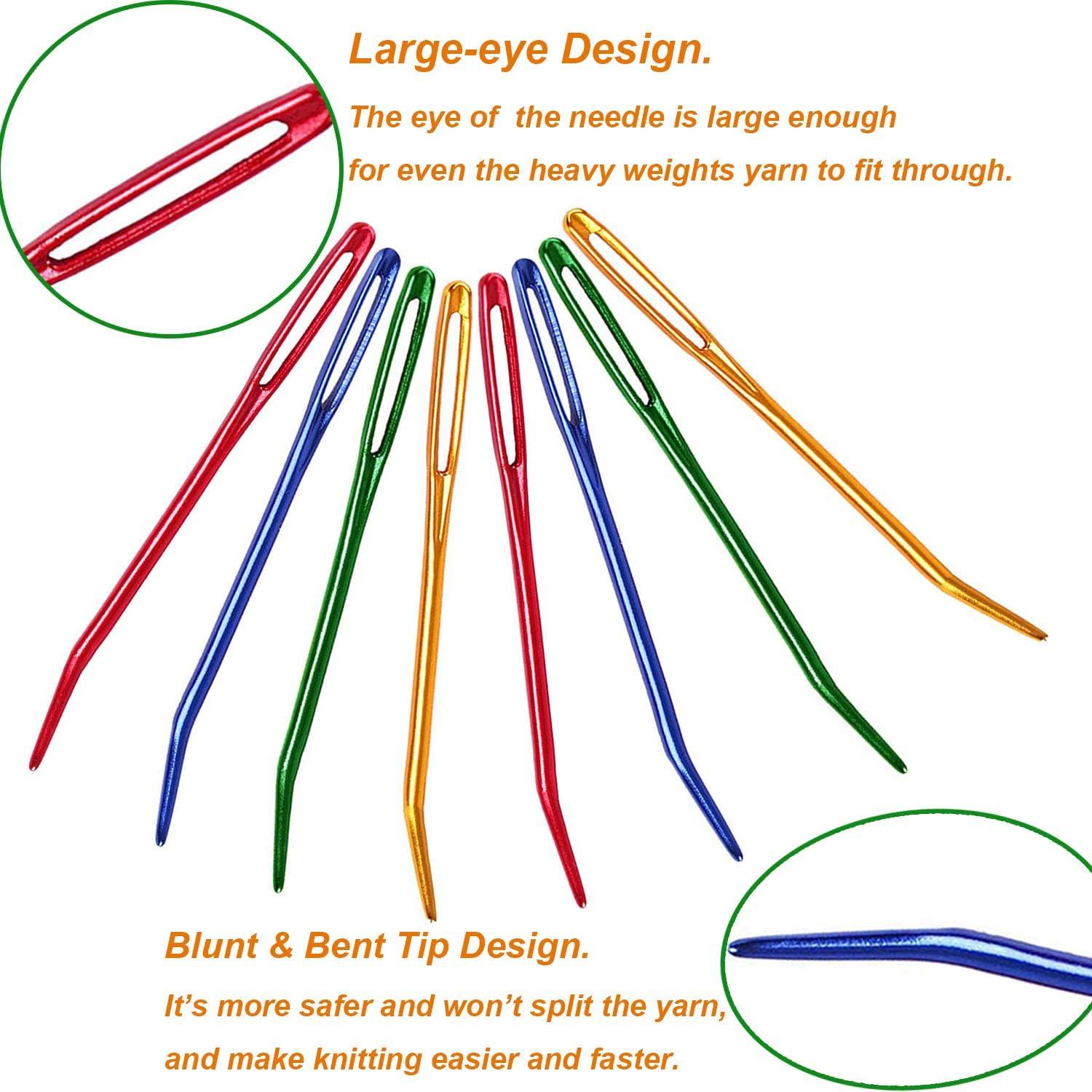 Y-Axis 24 Pcs Assorted Yarn Needles Bent Tapestry Needle Weaving Needle  Darning Needles with Storage Box + Knitting Stitch Counter + Needle Threader