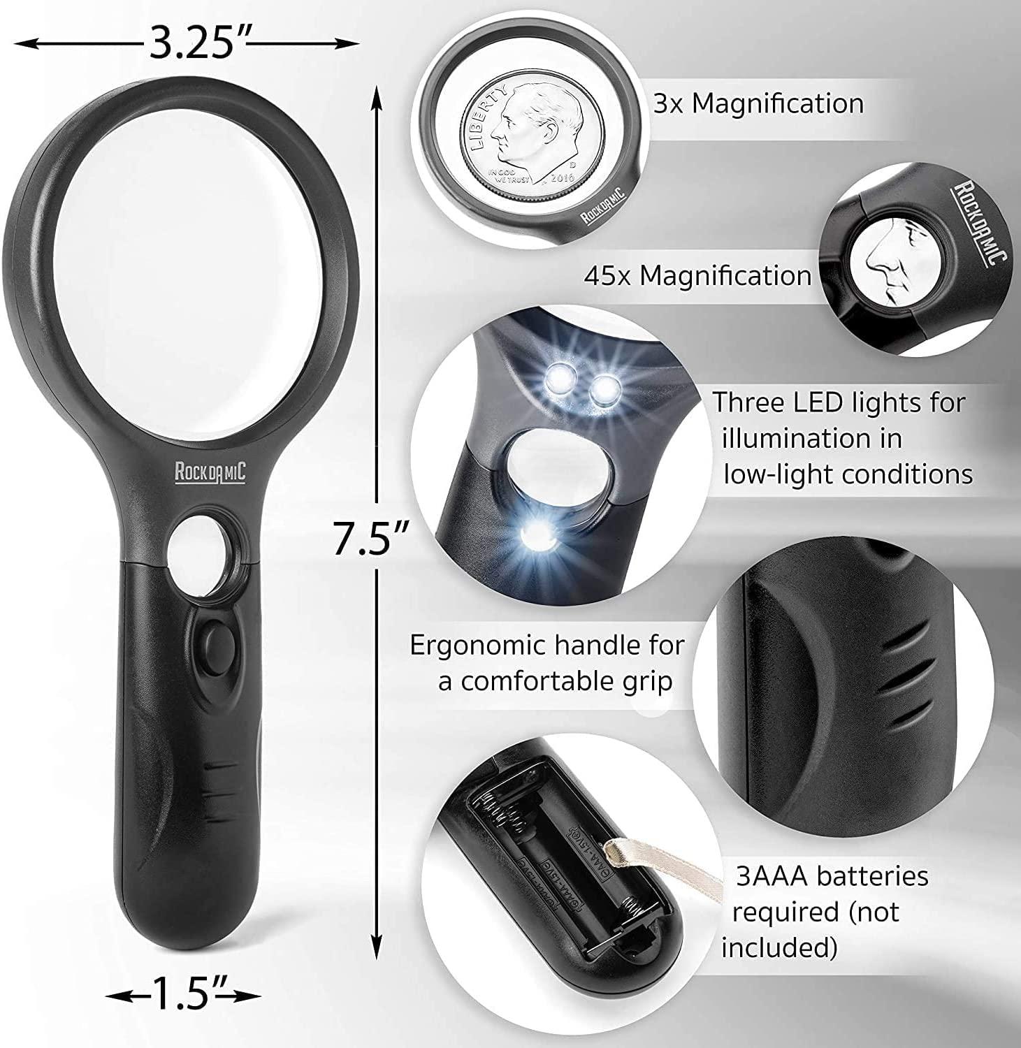 Magnifying Glass Handheld, 3x magnification