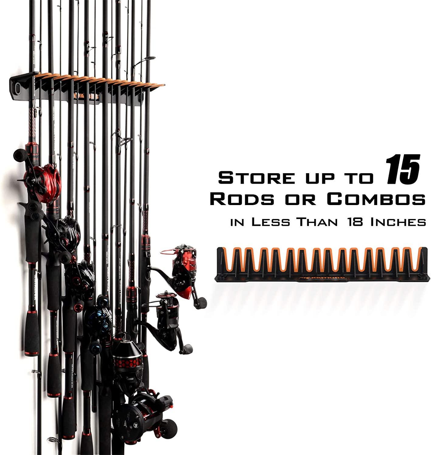 10 Holders Vertical Fishing Rod Holder wall mounted Rod Racks