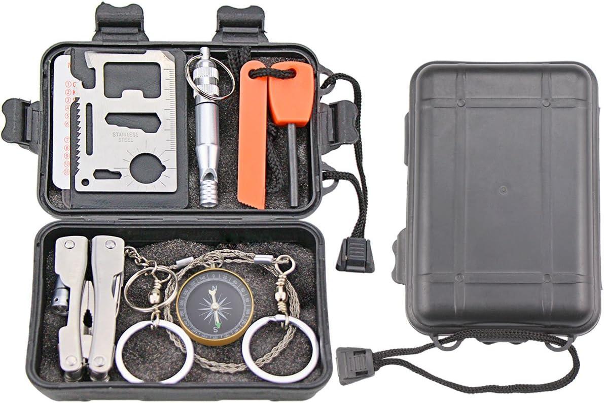 EMDMAK Survival Kit Outdoor Emergency Gear Kit for Camping Hiking  Travelling or Adventures Basic