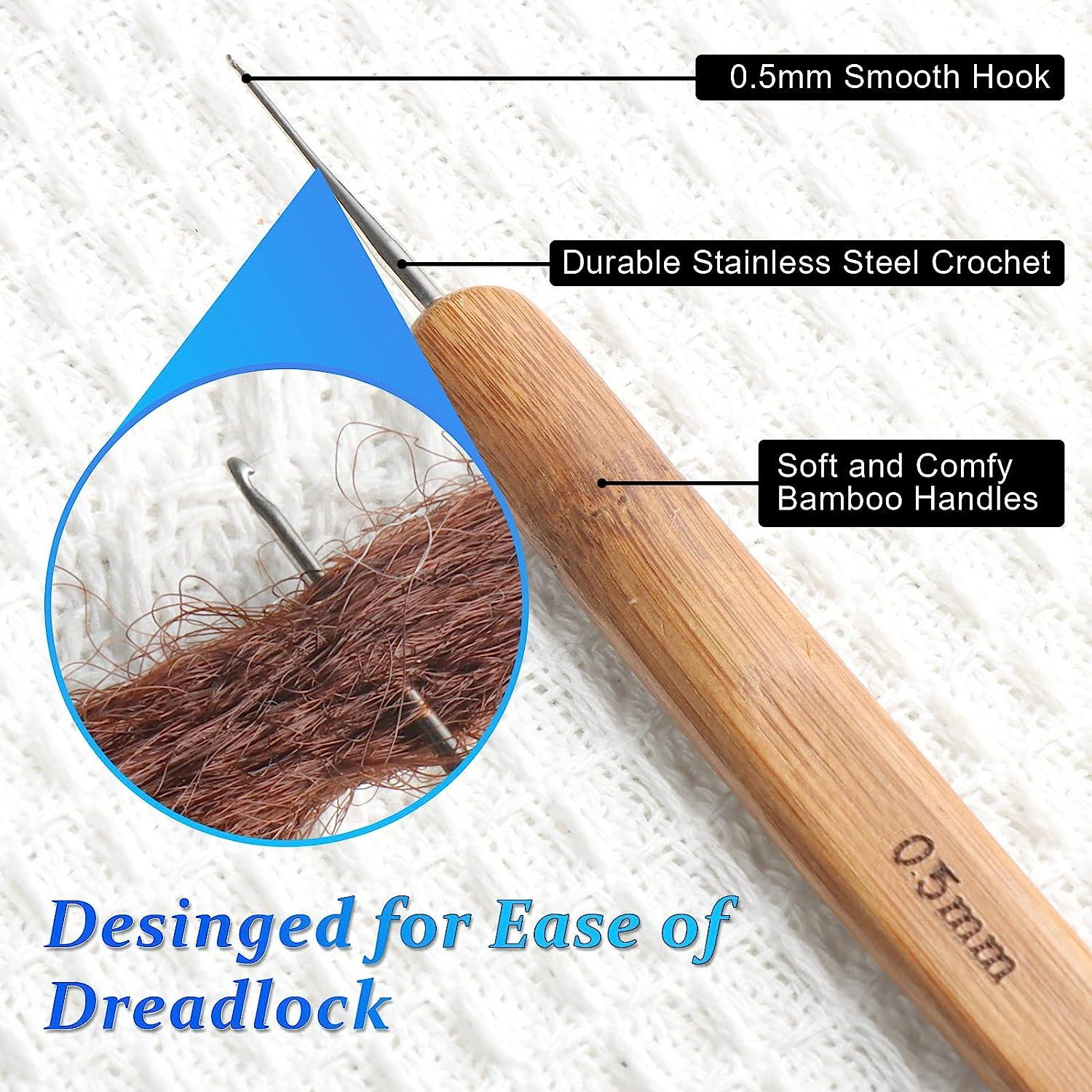 6PCS Dreadlock Crochet Needle for Dreadlocks 0.5mm, Durable Dreadlock  Crochet Hooks for Hair with Interlocking Tool, Excellent for Maintaining  Real Dread Loc