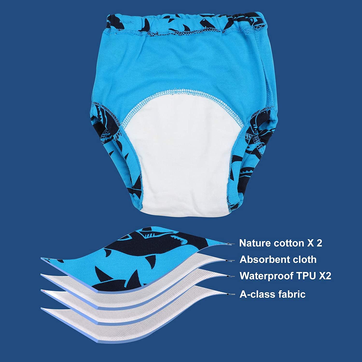 Baby Boys Infant Toddler 4 Pack Potty Training Pants Underwear Blue Sport 3T
