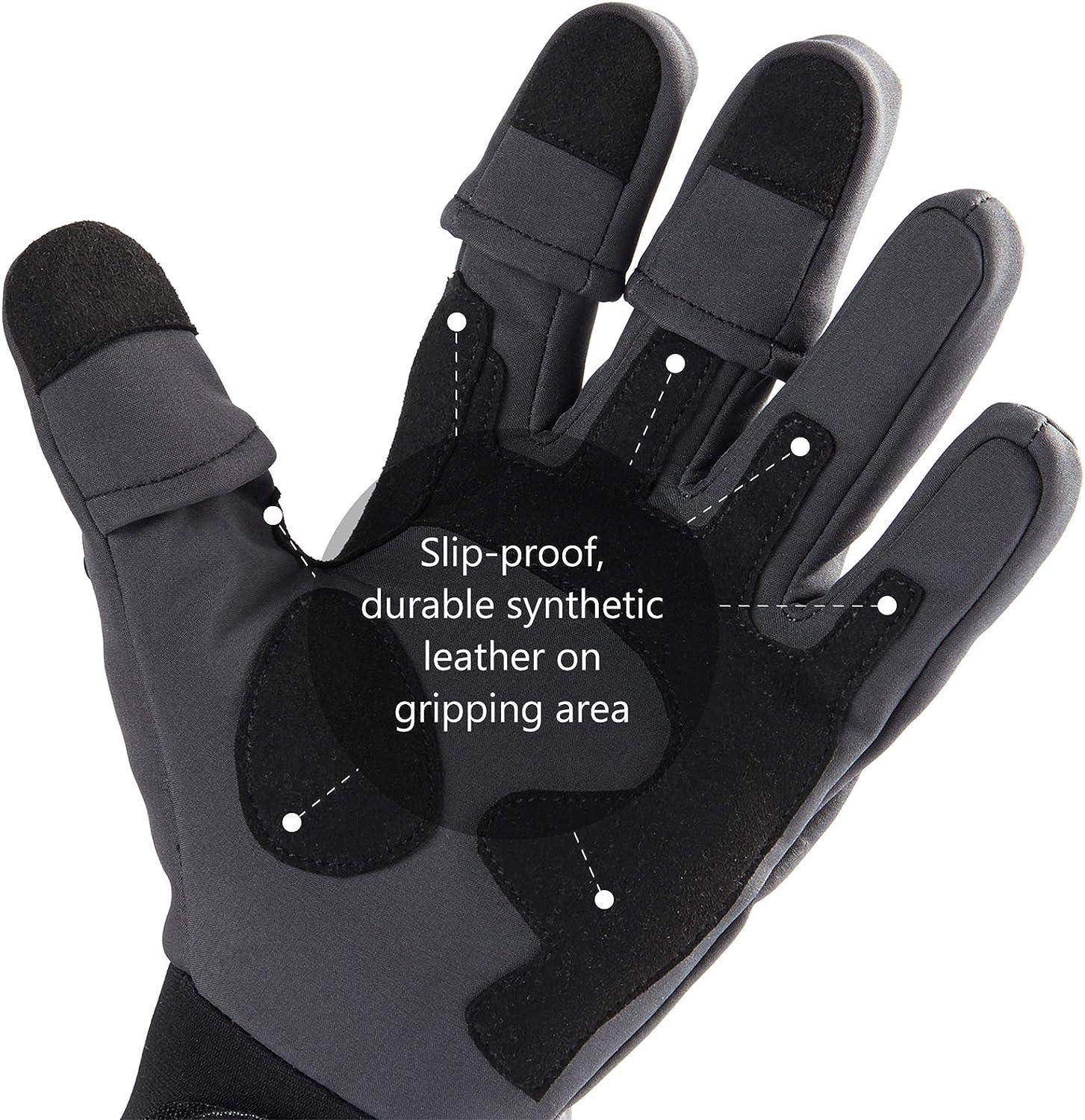 UK Winter Warm Gloves Fishing Gloves 2 Finger Flip Waterproof