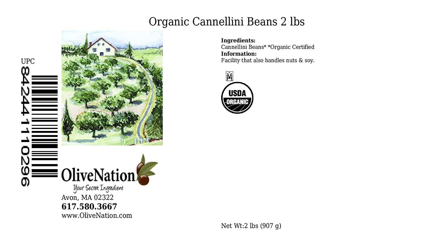 OliveNation Organic Cannellini Beans, Dry White Kidney Beans, Non
