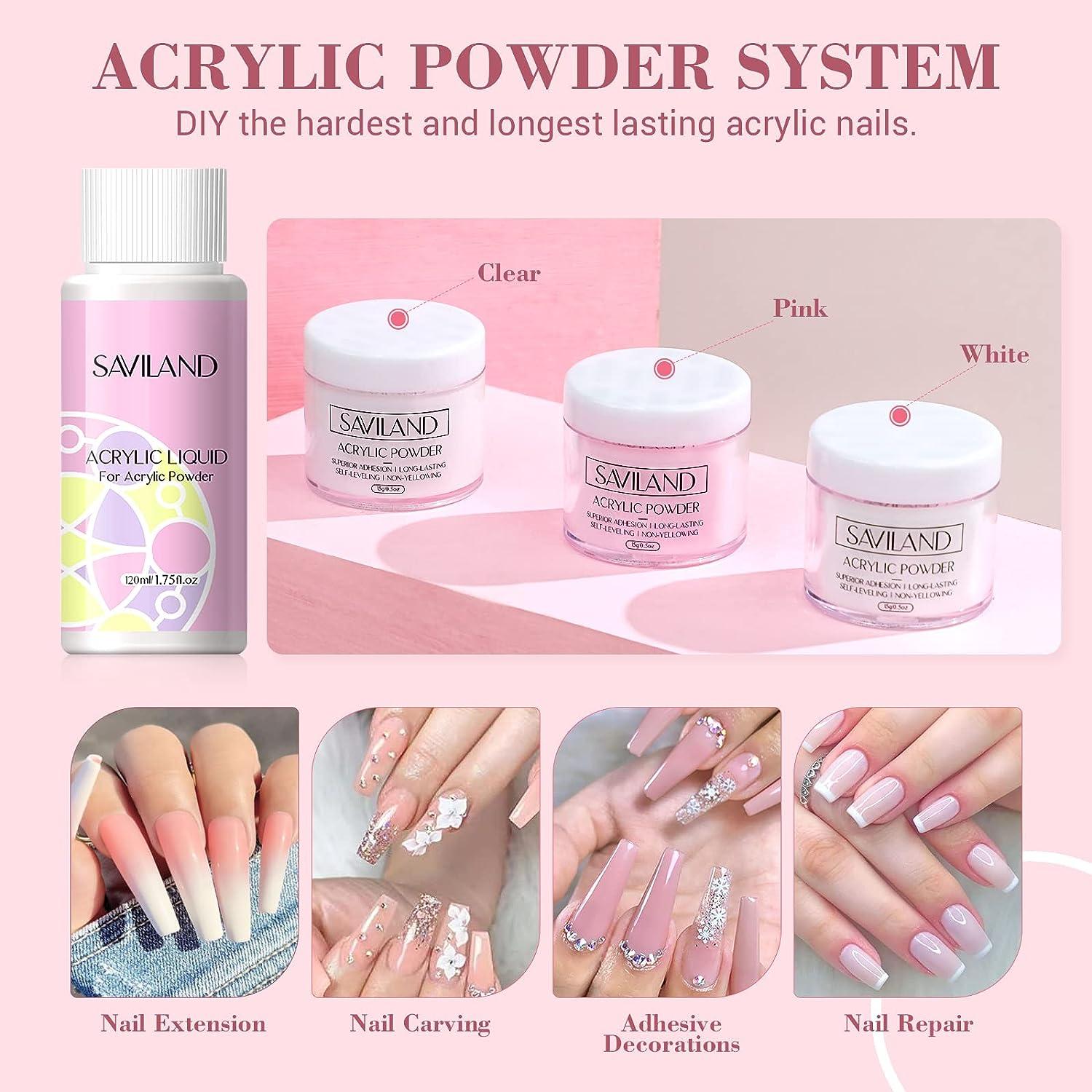 Saviland Acrylic Nail Kit - Acrylic Powder and Liquid Set Nail