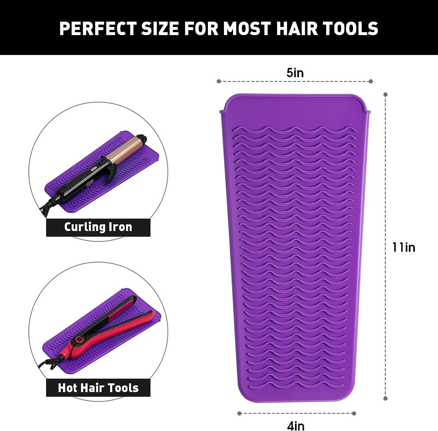 ZAXOP Resistant Silicone Mat Pouch for Flat Iron, Curling Iron,Hot Hair  Tools (Black)