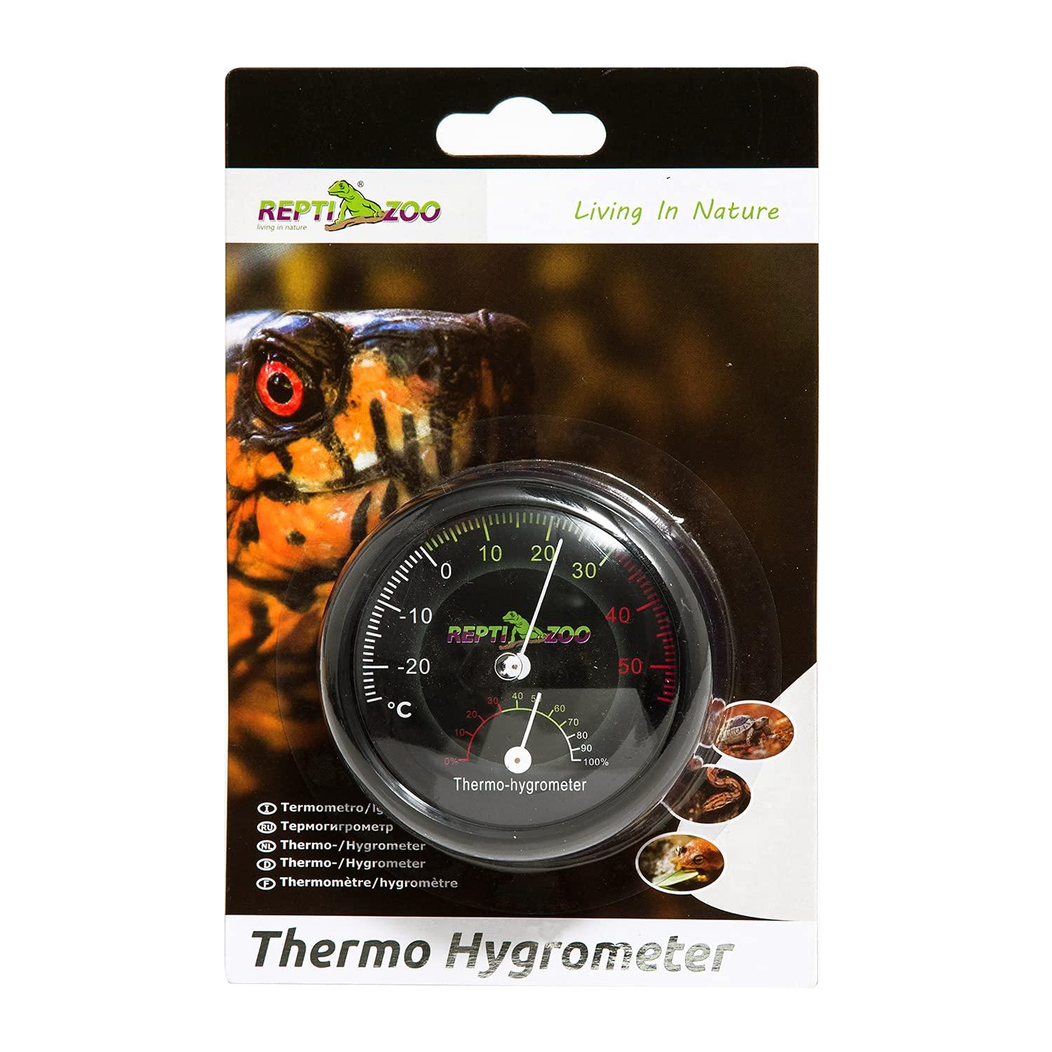 REPTI ZOO Reptile Terrarium 2pcs Thermometer Hygrometer Dual Gauges Pet  Rearing Box Reptile Thermometer and Humidity Gauge