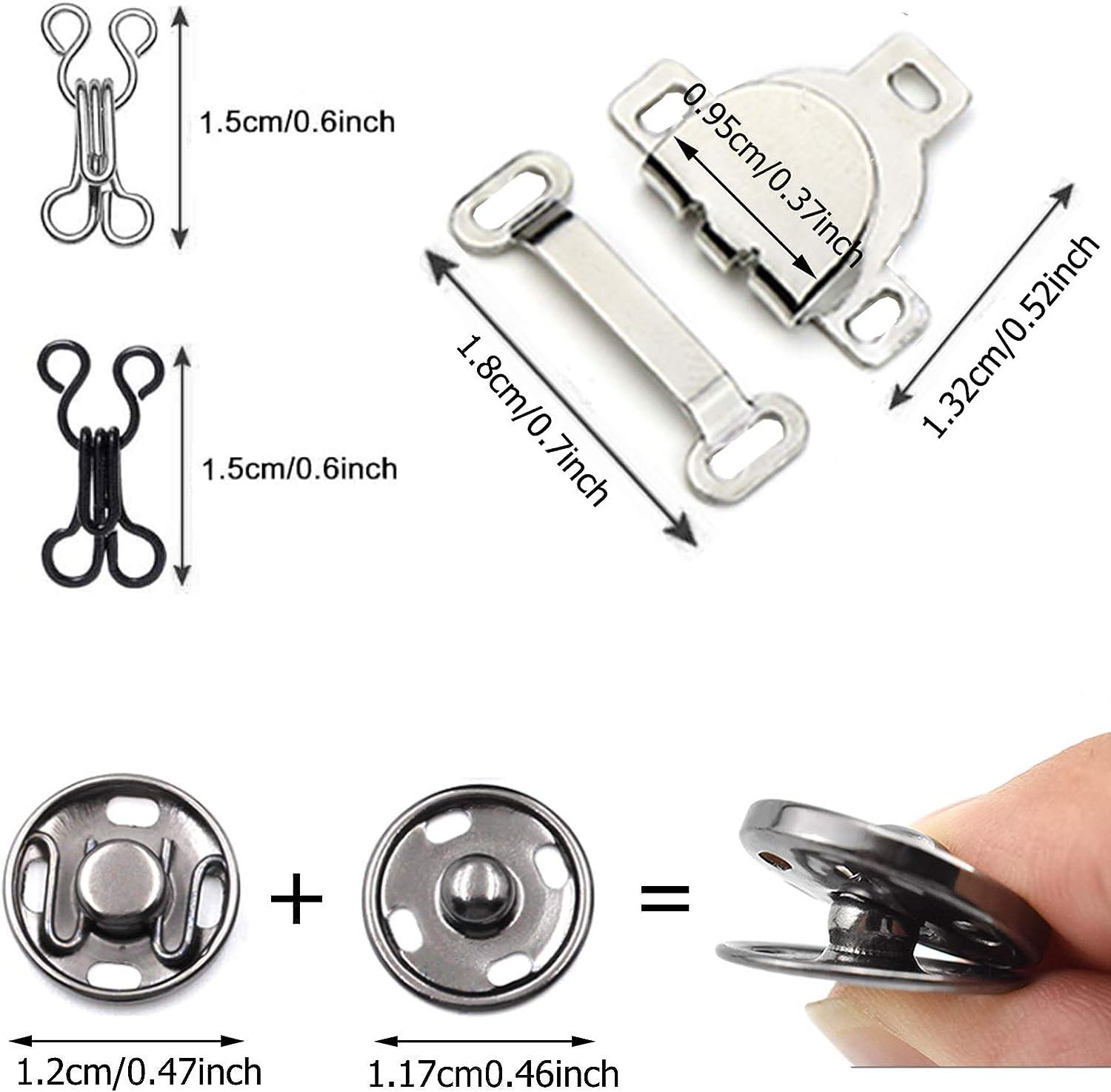 Sew-on Snap Press Button Sewing Hook and Eye Closure for Skirt