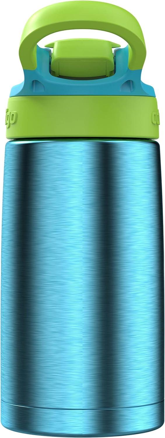 Contigo Aubrey Kids Stainless Steel Water Bottle with Spill-Proof Lid  Cleanable 13oz Kids Water Bottle Keeps Drinks Cold up to 14 Hours Blue  Raspberry/Cool Lime
