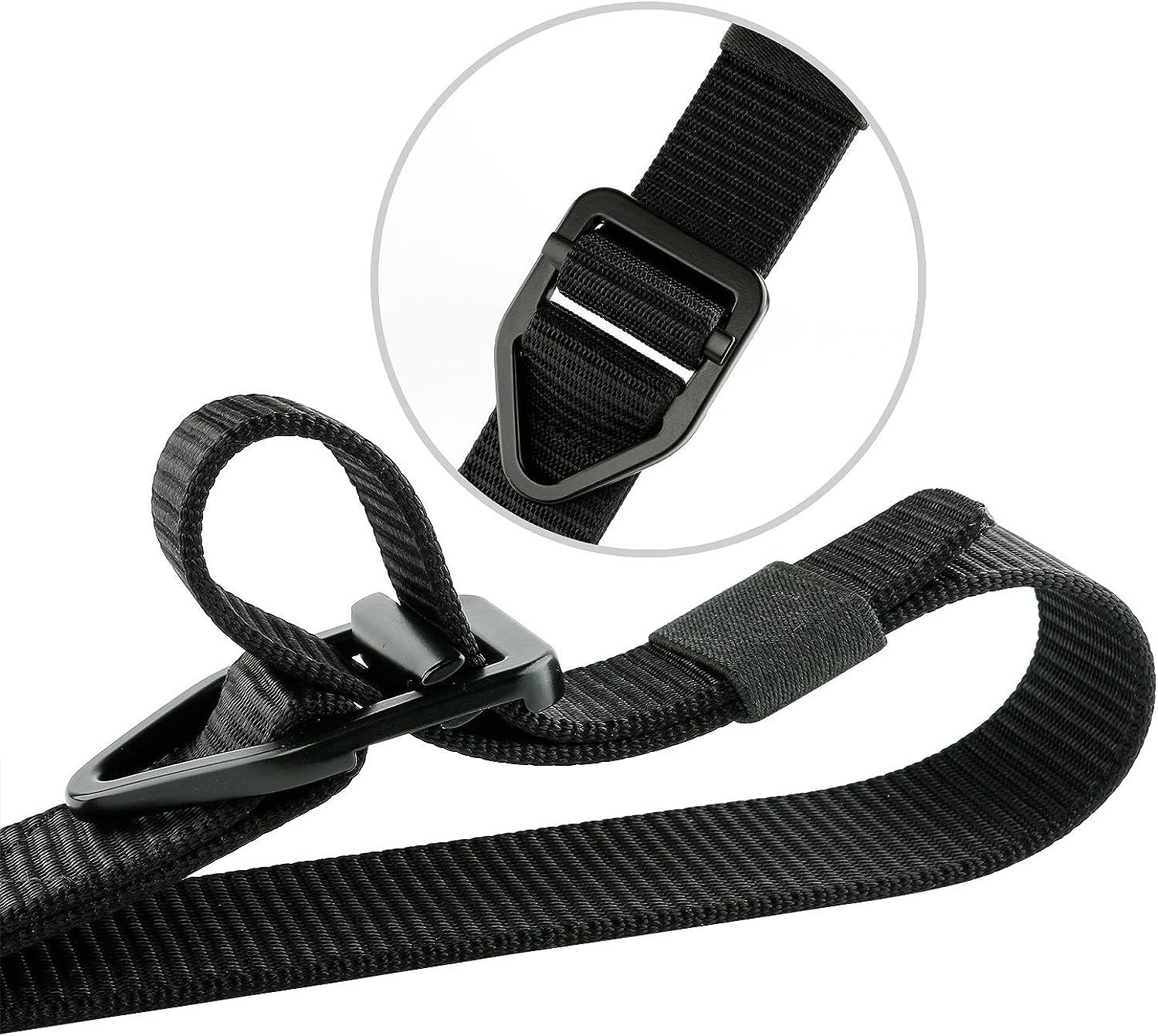 JASGOOD Tactical Heavy Duty Reinforced Nylon Belt for Men Adjustable  Military Webbing Belt Strap with Metal Buckle A-black Pants Size Below 42