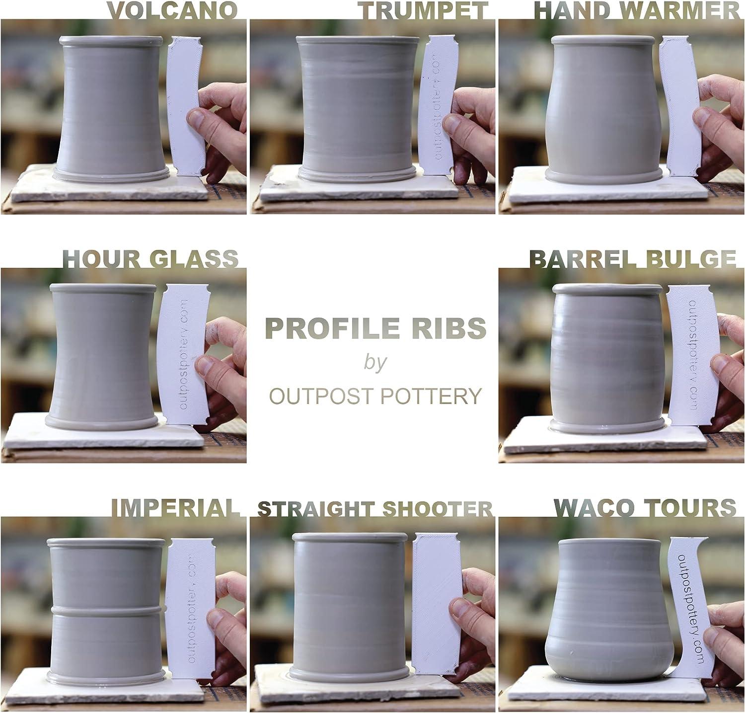 OUTPOST POTTERY Profile Ribs: Mug Bundle - 4 Profile Ribs - 9