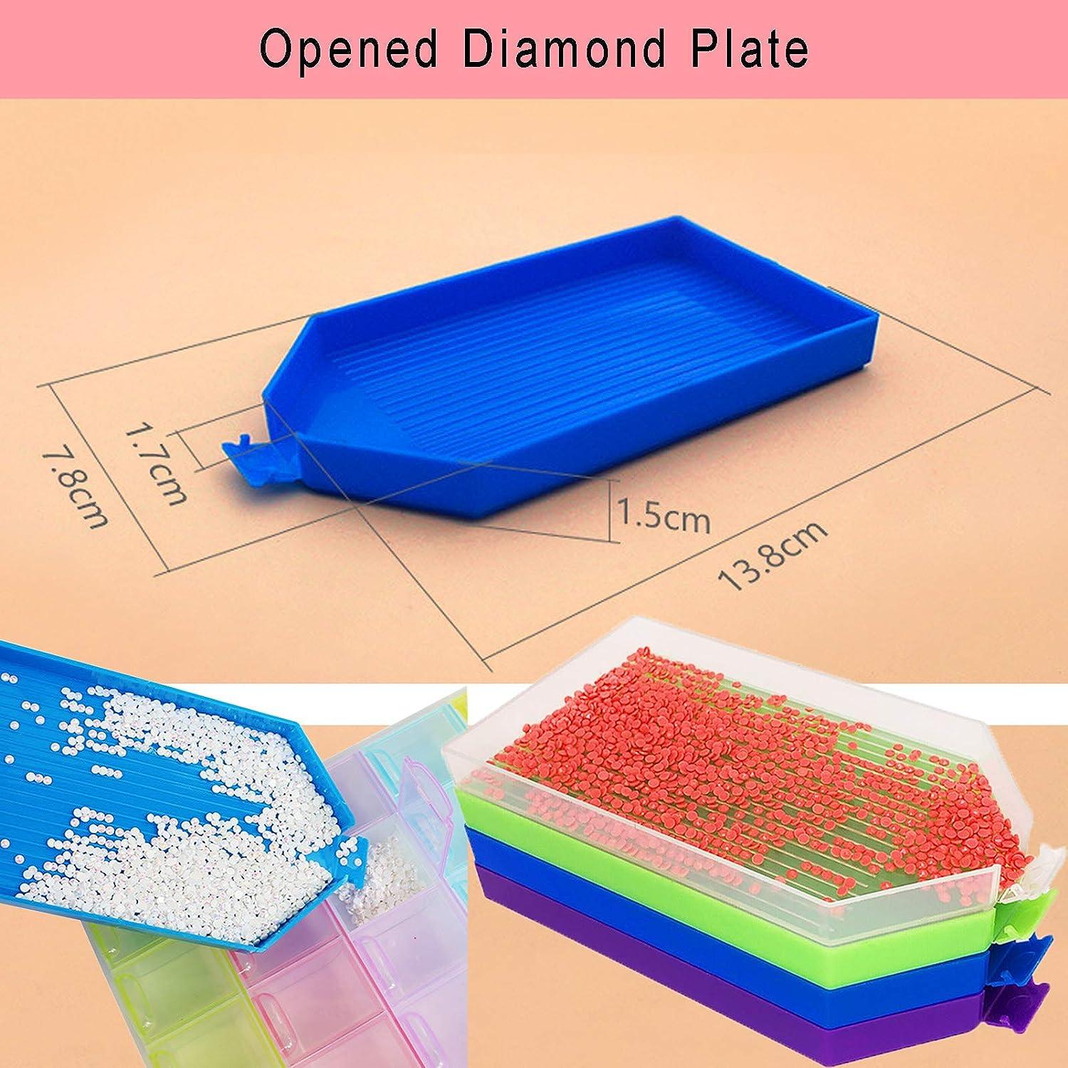 KUMGROT 6pcs Diamond Painting Trays Heart Diamond Art Tray