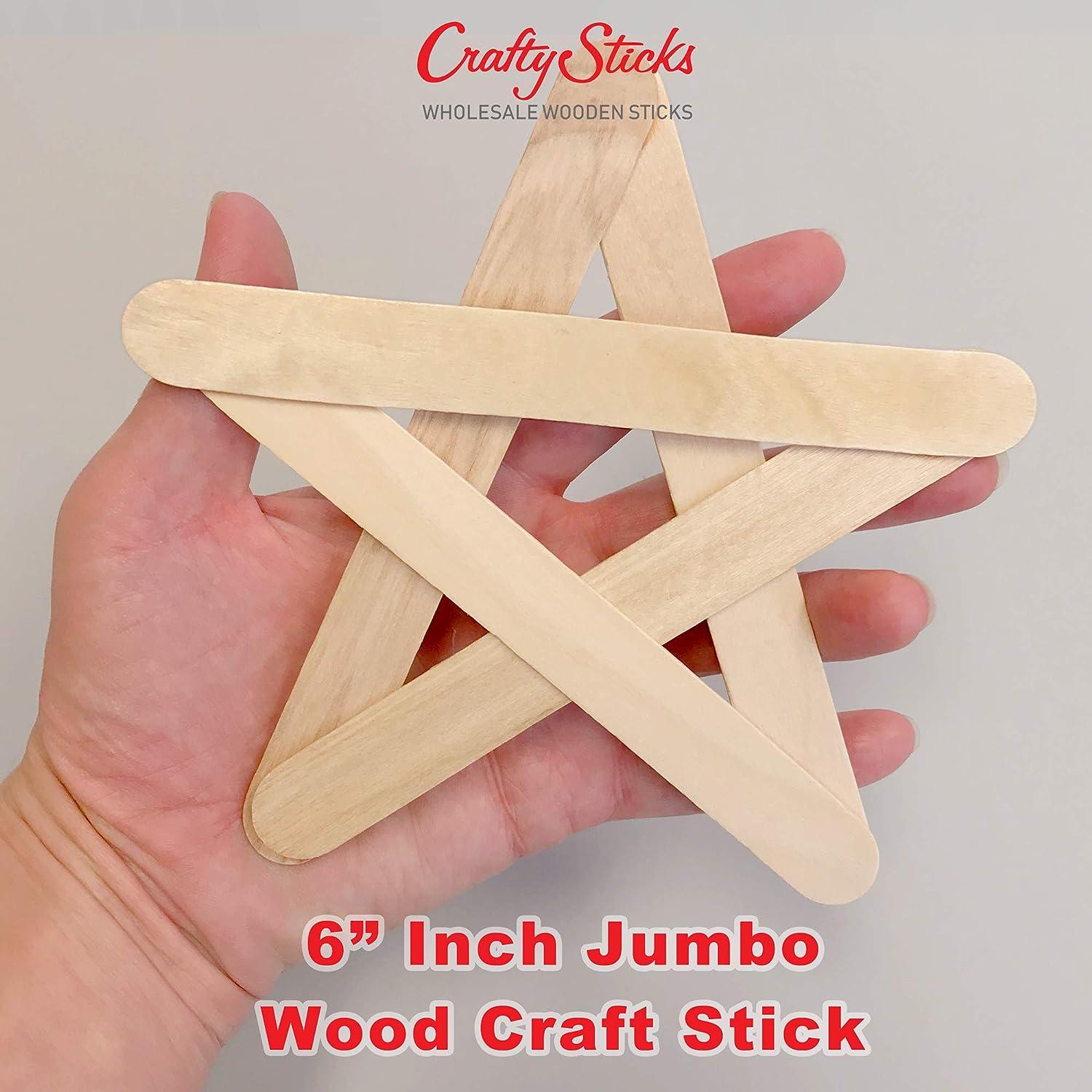 100 Sticks - Jumbo Wood Craft Popsicle Sticks 6 inch Black