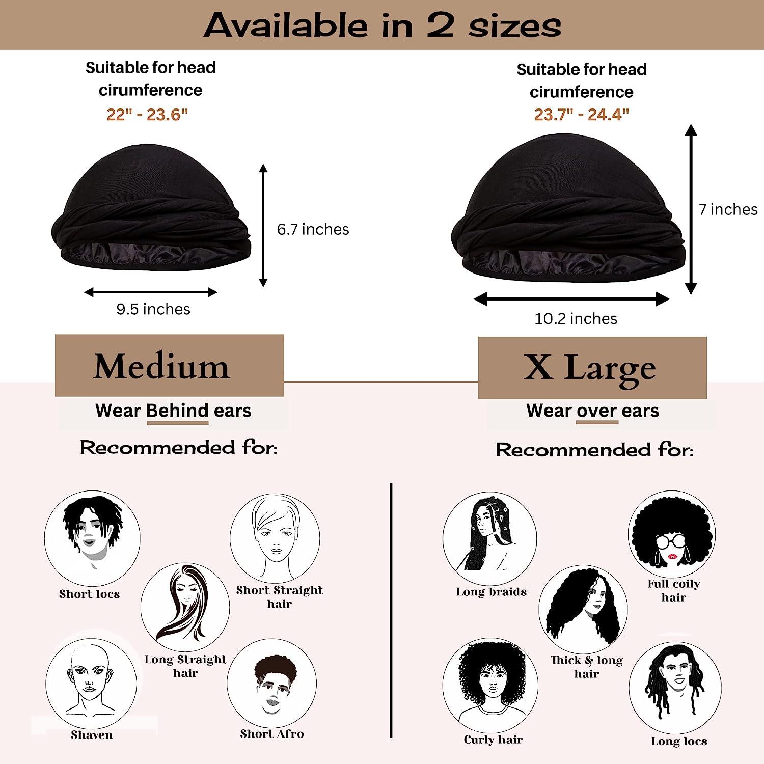  Silk Satin Lined Halo Turban Head Wrap Pre-Tied Skull Cap for  Men and Women Sleeping Bonnet Hair Cover Chemo Hair Loss Hat Black : Beauty  & Personal Care