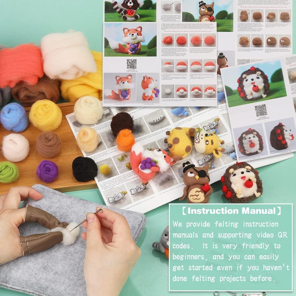 10 Pieces Doll Making Manual Needle Felting Kit for Beginner