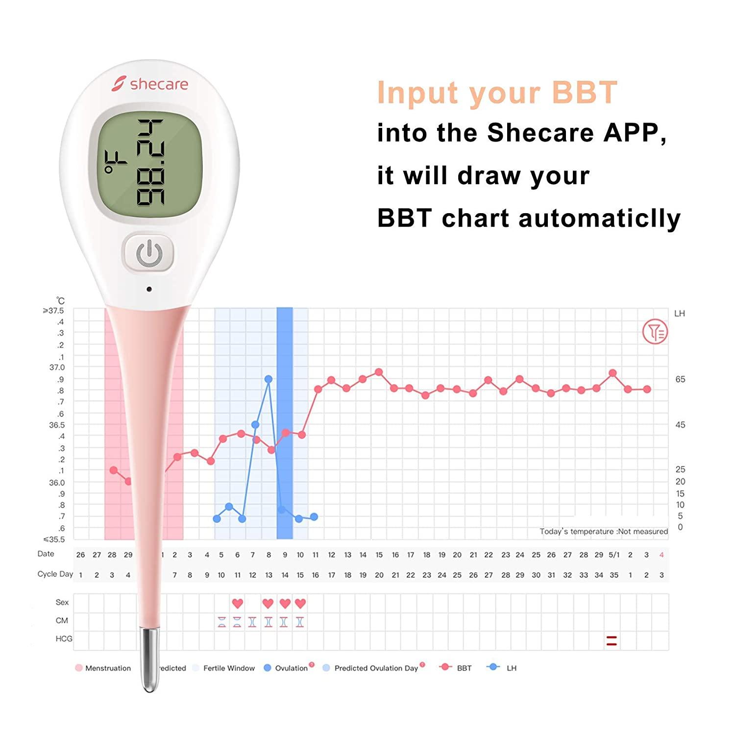 femometer Body Temperature Thermometer, Digital Basal Thermometer for  Fertility Monitor, Draw BBT Chart Pinpoint Ovulation Day, Accurate & Easy  to