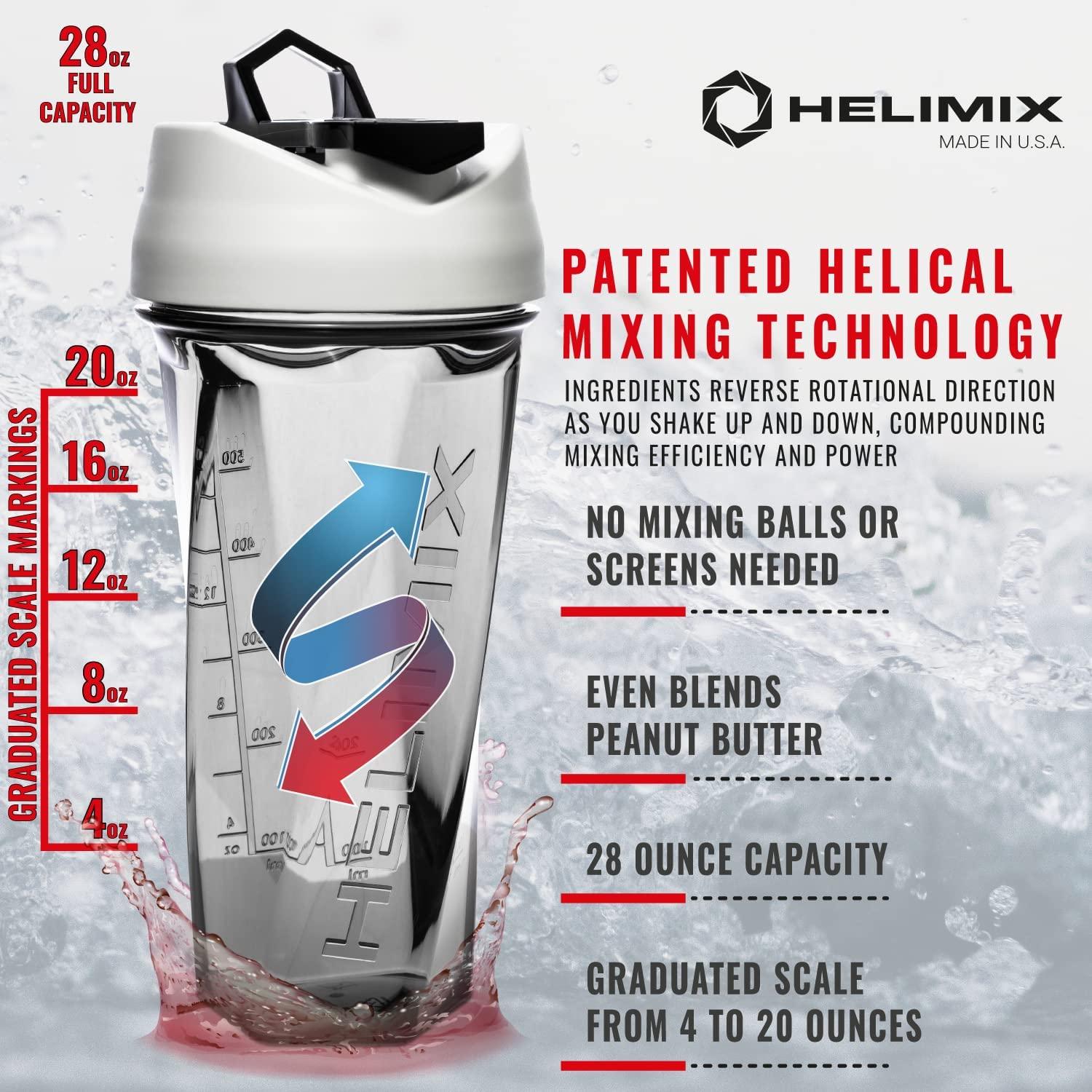 Helimix Vortex Blender Shaker Bottle 28oz No Blending Ball or Whisk USA  Made Portable Pre Workout