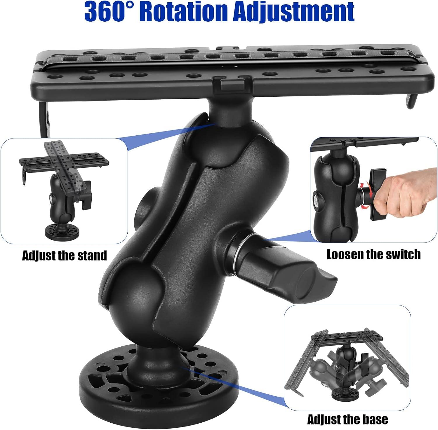 Fish Finder Mount Base Marine Electronic Fish Finder Mount Ball-Mount Fish  Finder Bracket 360 Rotation Fish Finder Holder Universal Kayak Mounting  Plate Fish Finder Accessories for Boat Yacht