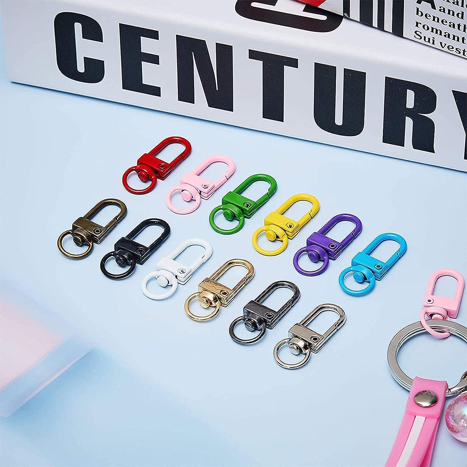 Colorful Metal Lobster Claw Clasps Swivel Lanyards Trigger Snap Hooks Strap  with Key Rings DIY Accessories for Bag Key Chains Connector Jewelry Making,  12 Colors(36 Pieces)