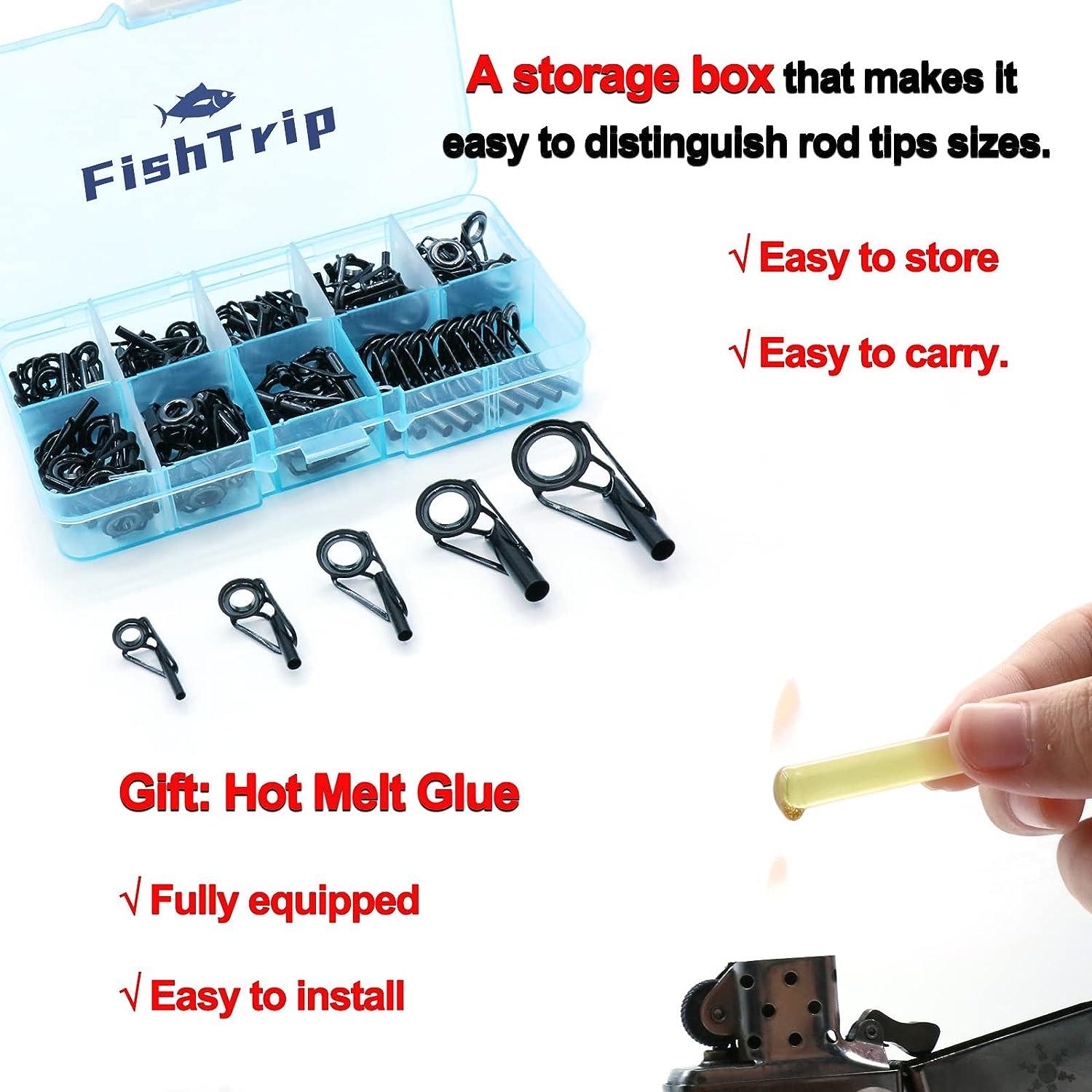 THKFISH Fishing Rod Repair Kit with Carbon Fiber Sticks, Pole Repair Kit  with Glue Complete for Rod Building Supplies