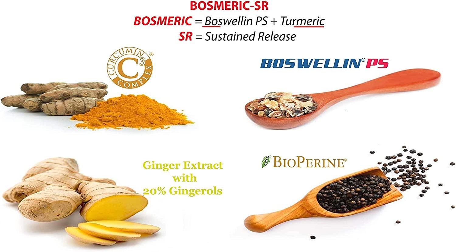 Bosmeric Sr Turmeric Curcumin C3 Complex Boswellin Ps Boswellia Frankincense Ginger Bioperine 6860