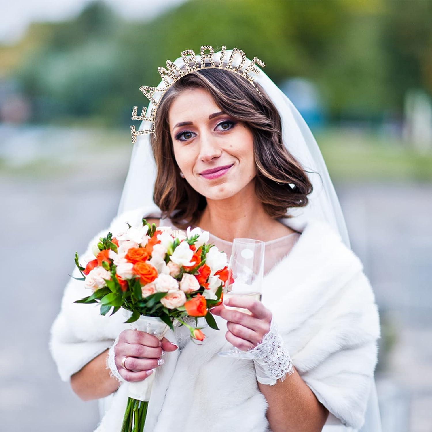 Wedding Veil Bachelorette Party Rhinestone Crystal Crown Tiara 