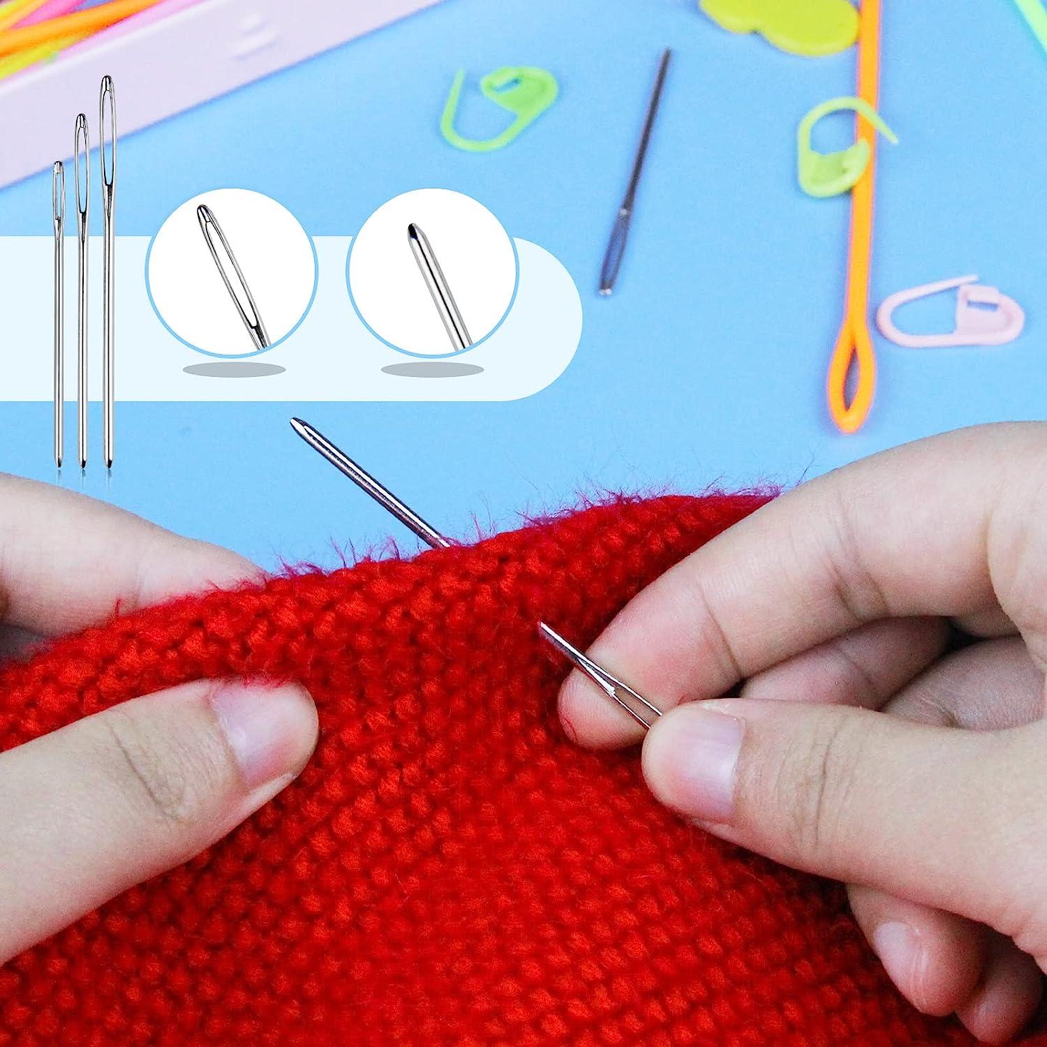 9pcs Yarn Needle Sewing Needles Set Large-Eye Aluminium Wool Needles Sewing  Tapestry Needles for Knitting