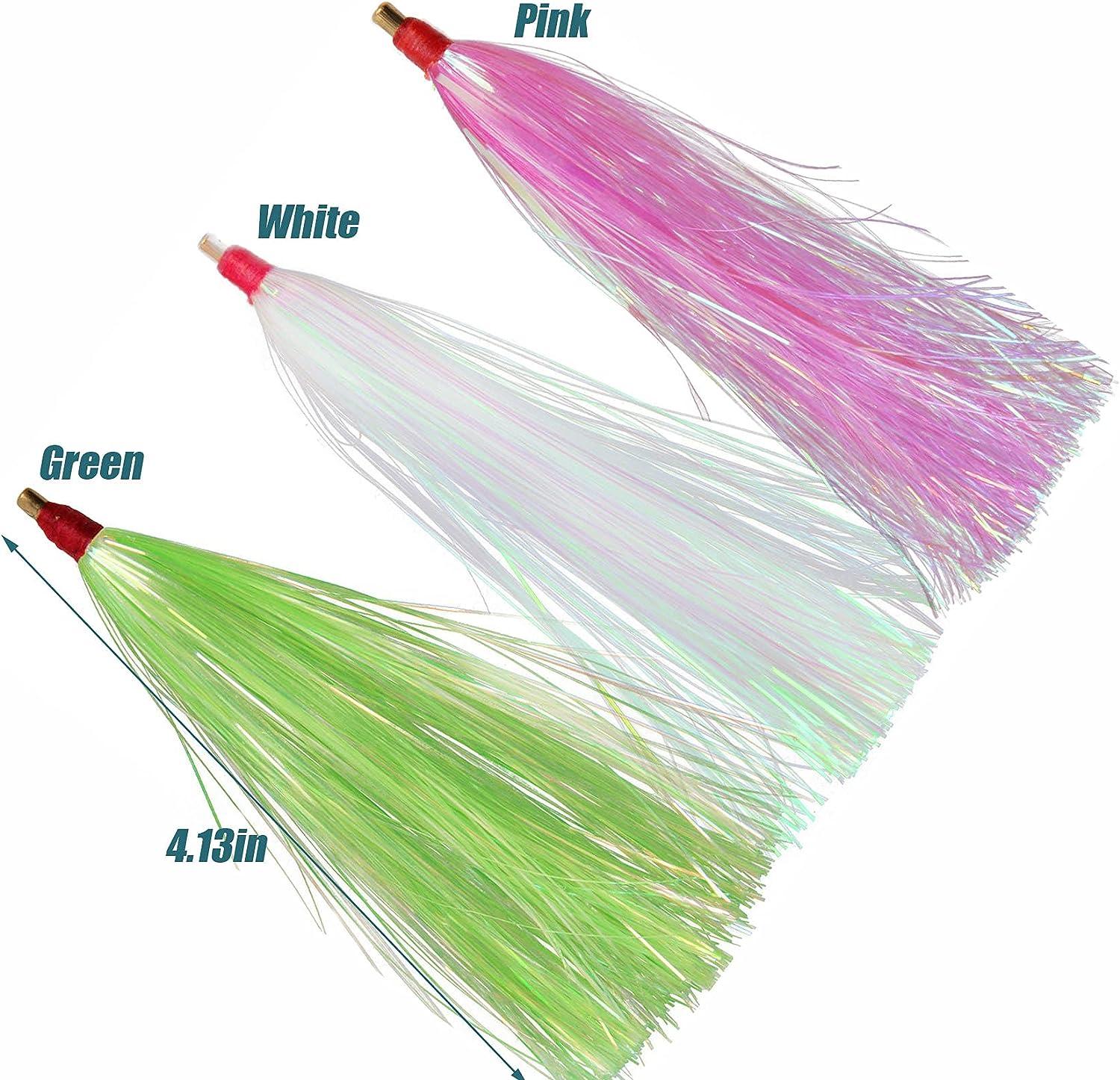Fishing Bucktail Hair Teaser Slide Tube Fluke Bass Rig Jig 5 or 25
