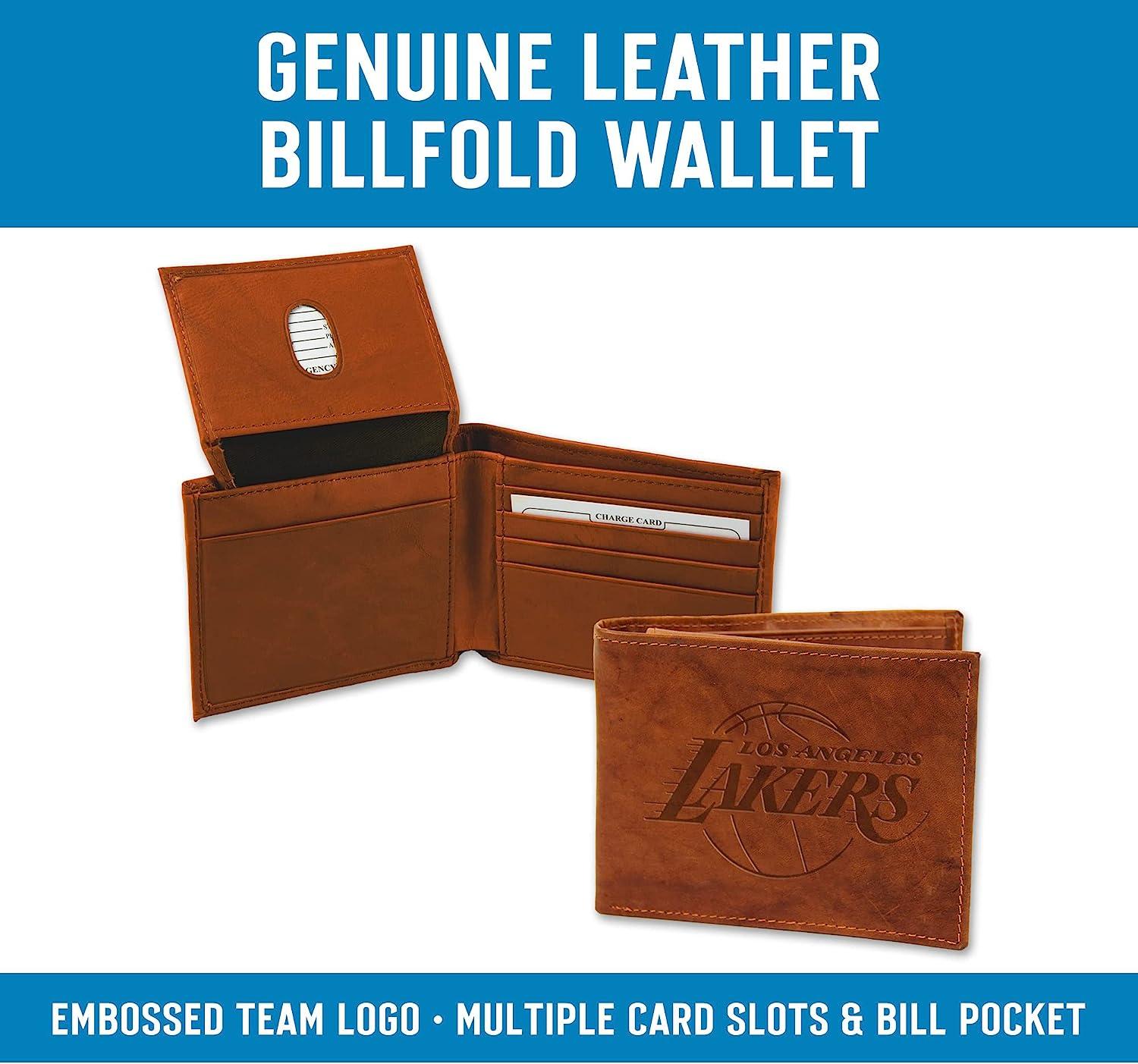 Rico Laser-Engraved Brown Tri-fold Wallet - Lakers