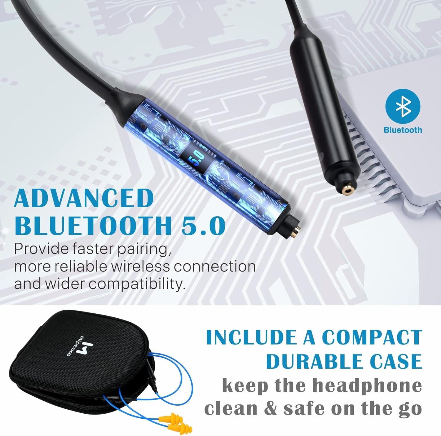 MIPEACE Bluetooth Earplug Headphones Neckband Ear Protection Work