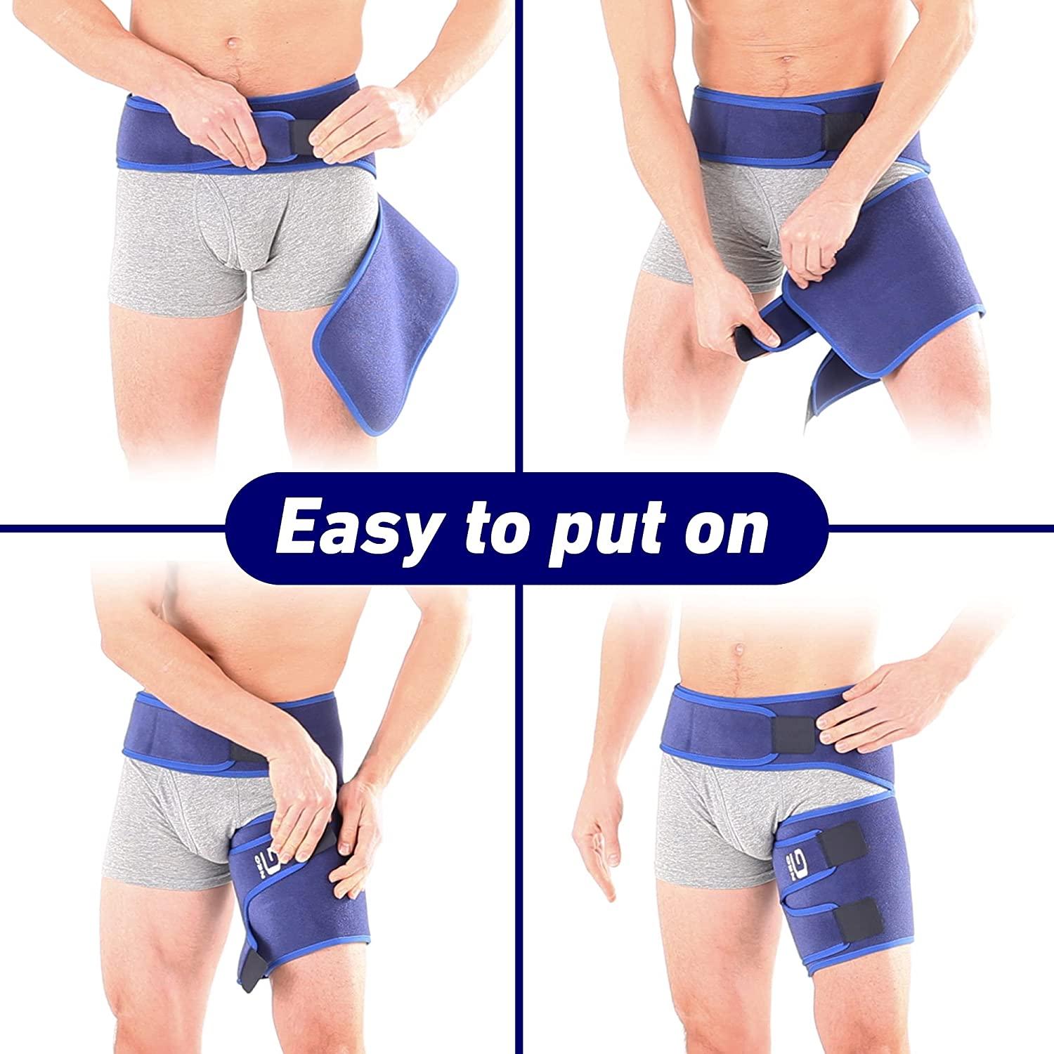 Neo-G Groin Brace - Support For Joint Pain, Pulled Groin, Sciatic Nerve  Pain, Hip, Thigh, Hamstring Injury, Recovery and Rehab - Adjustable  Compression Wrap - Class 1 Medical Device - One Size - Blue