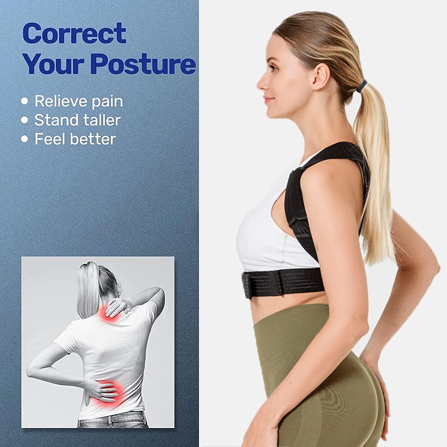 Posture Corrector for Women - Upper Back Brace Adjustable & Breathable for  Posture Correction: Neck Shoulder & Upper Back Pain Relief (L-XL)