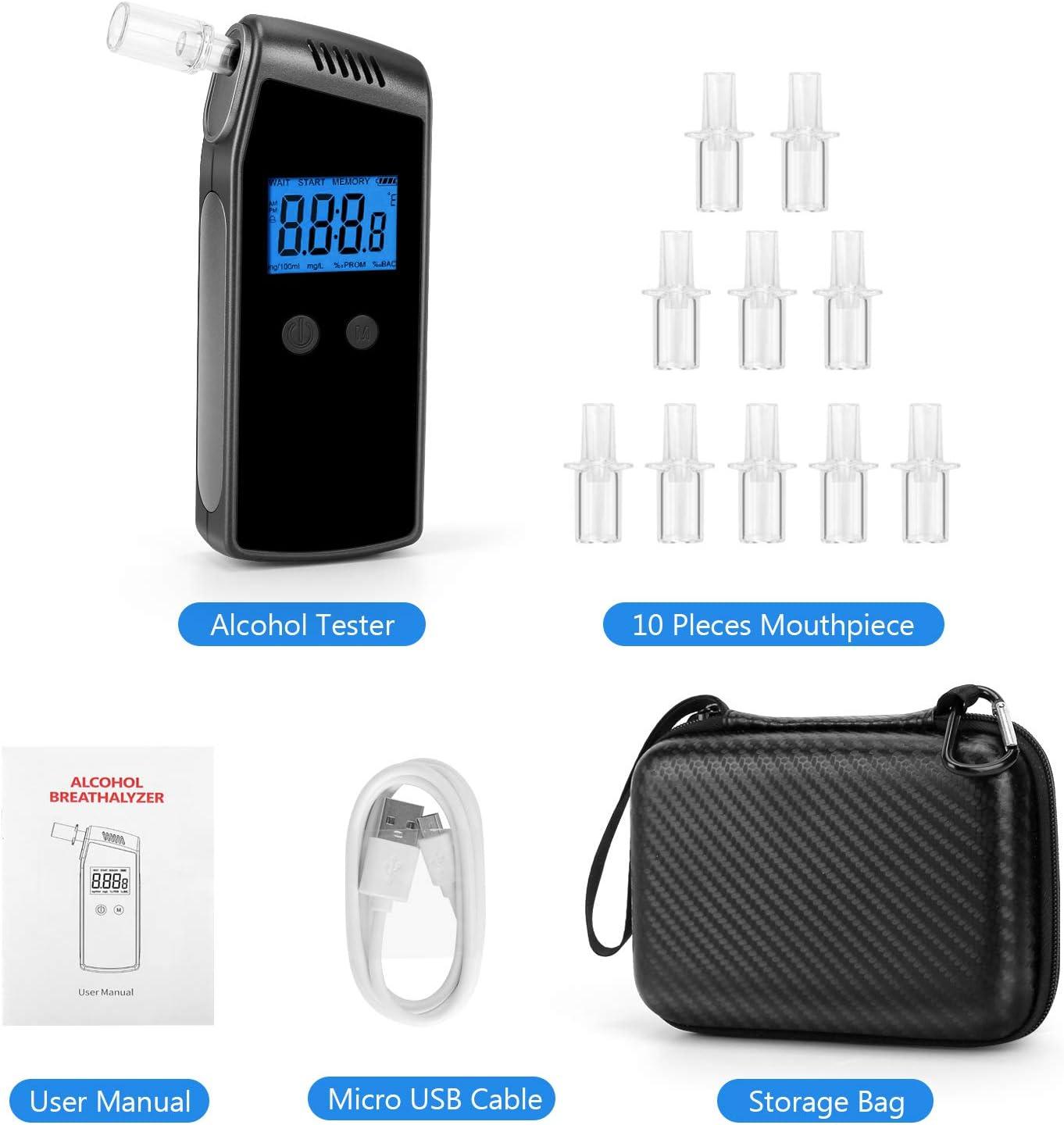 Breathalyzer, XCAI Professional Alcohol Tester, USB Rechargeable