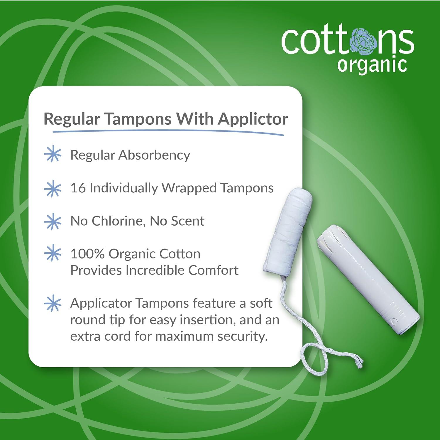 Organic Cotton Tampons with Applicator - Regular
