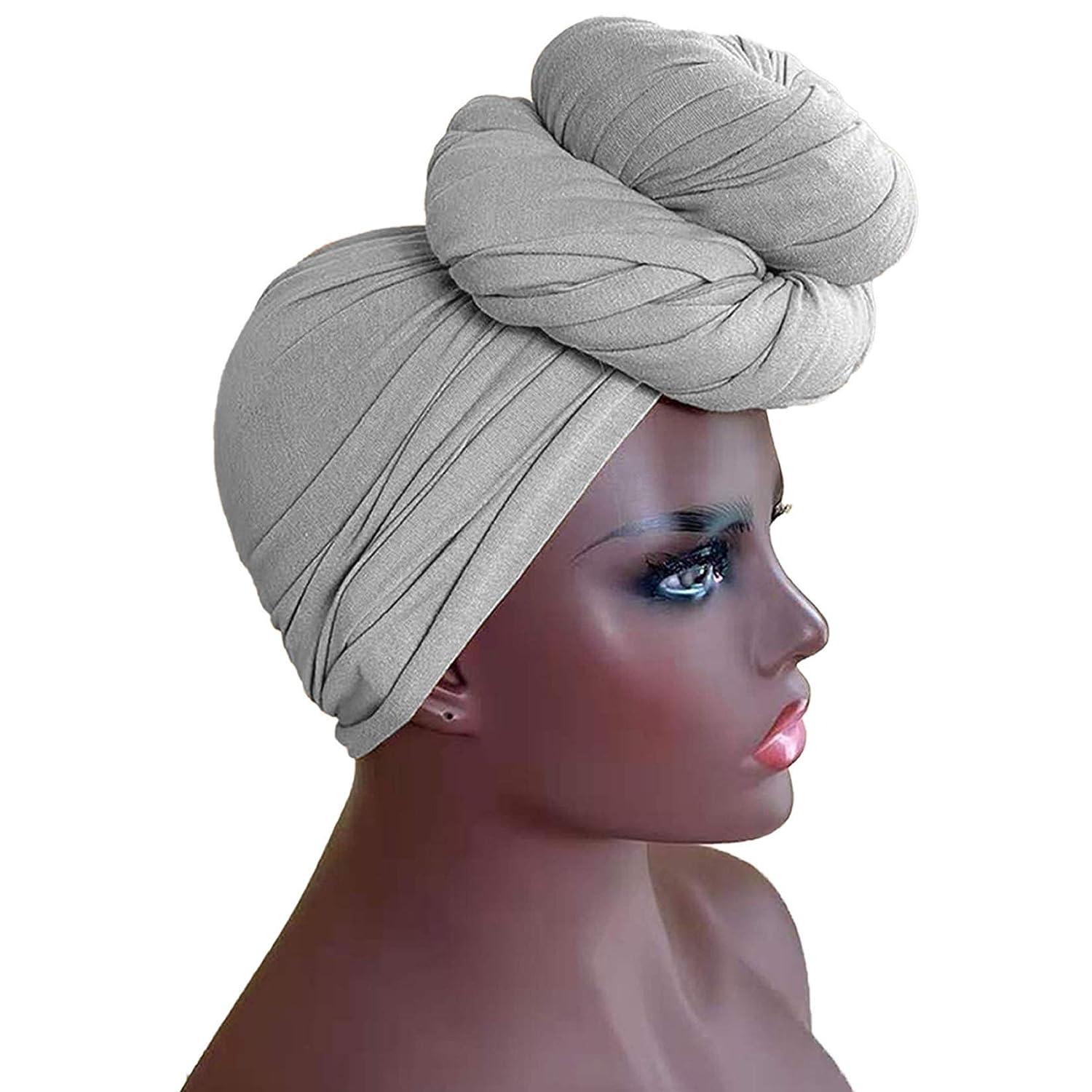 6 Pieces Head Wraps Scarf Long Turban Stretch Jersey Ultra Soft