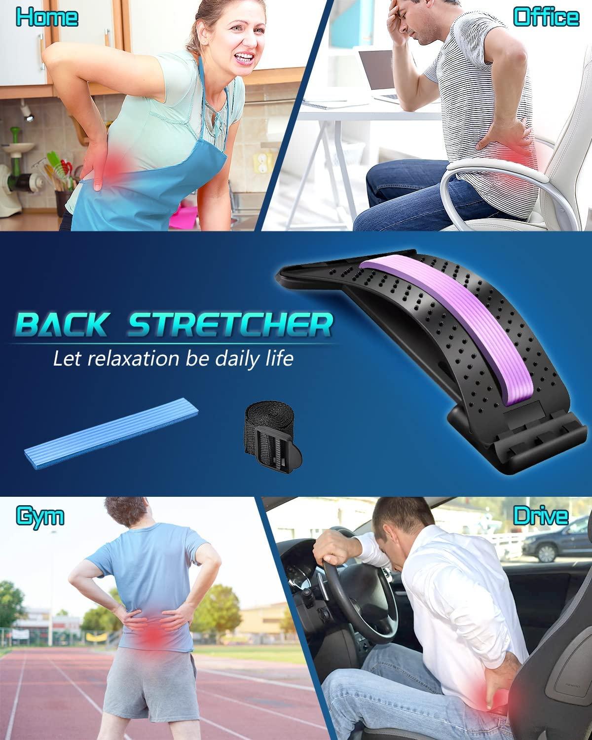Back Stretcher for Pain Relief, Spine Deck Back Stretcher for Lower Back  Lumbar Relief, Multi-Level Back Massage Stretcher Device. Back Support for  Office Desk Chair : : Health & Personal Care