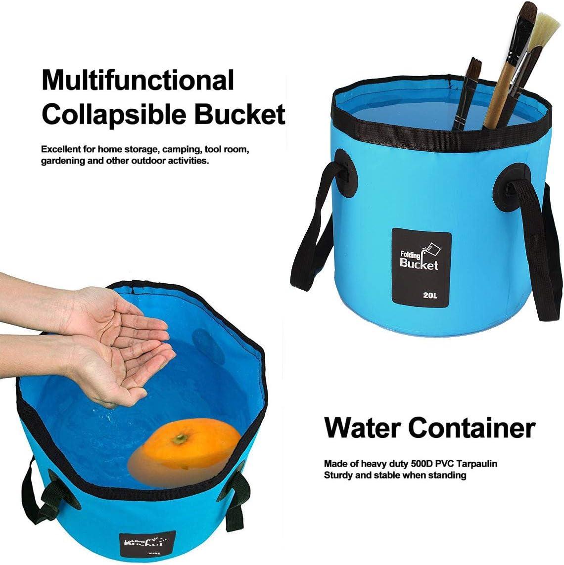 6 Pcs Collapsible Bucket with Handle 5 Gallon Folding Water