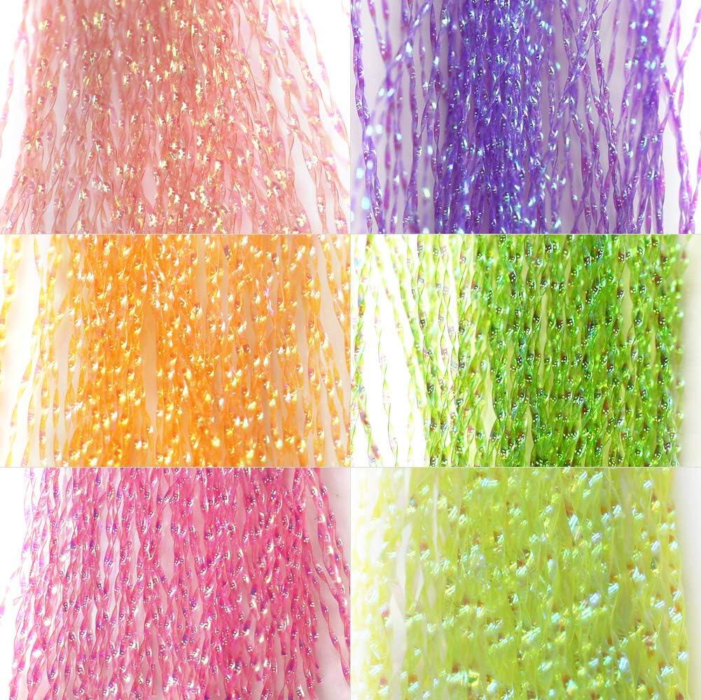 Colorful Crystal Flash Fly Fishing Line 12 Packs Fly Tying Material for  Make Fishing Lure Dry Wet Streamers Flies A set