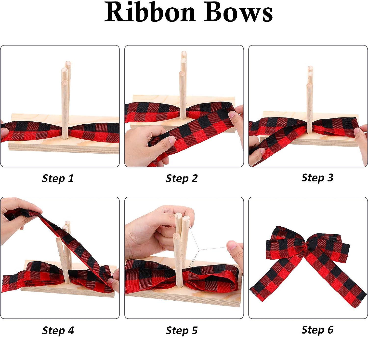 Large Custom Hand Bow Maker 3 Ribbon for Holiday Christmas Wreaths
