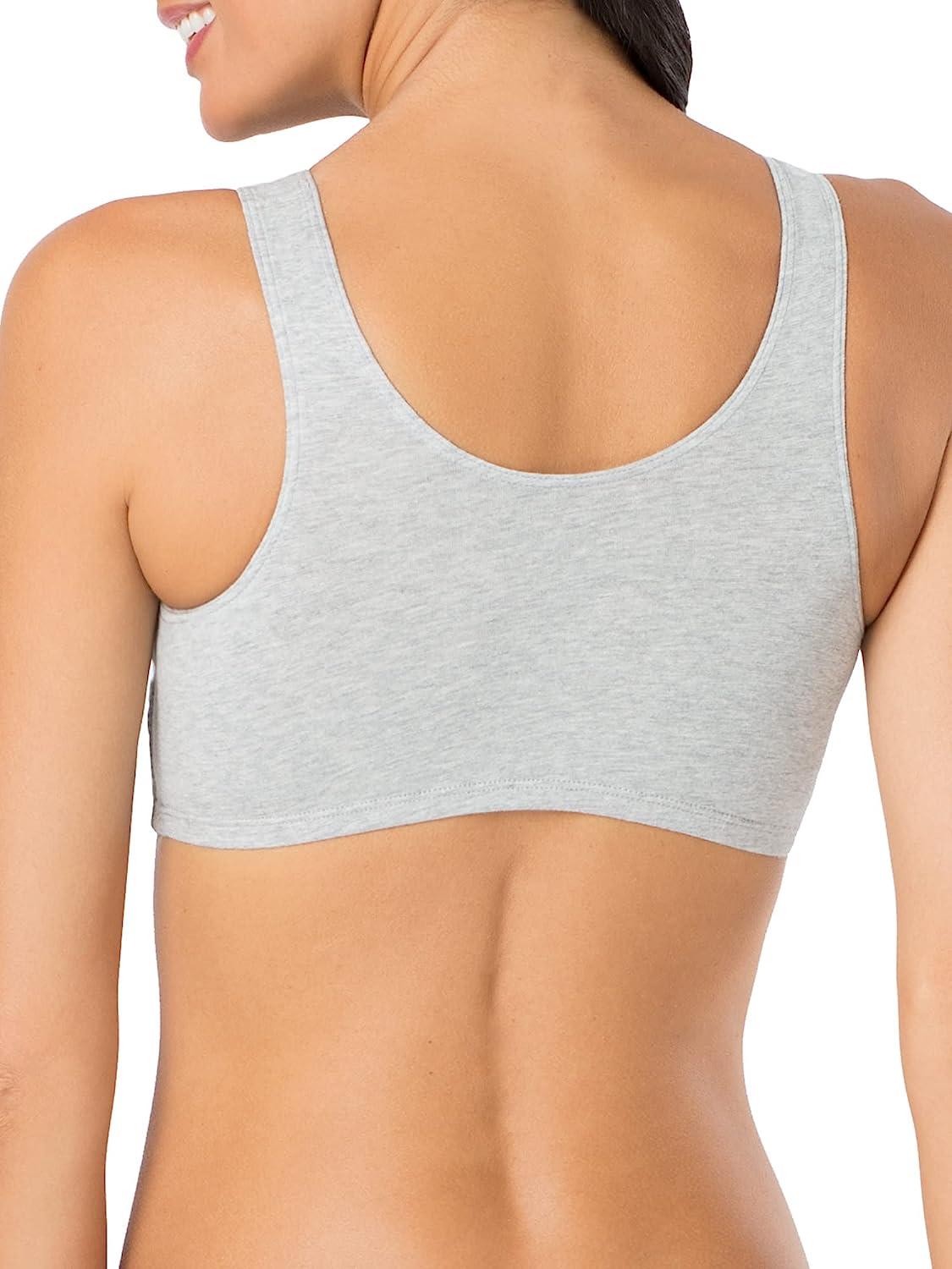 Fruit of the Loom Womens Built Up Tank Style Sports Bra 50 Mint  Chip/White/Grey Heather