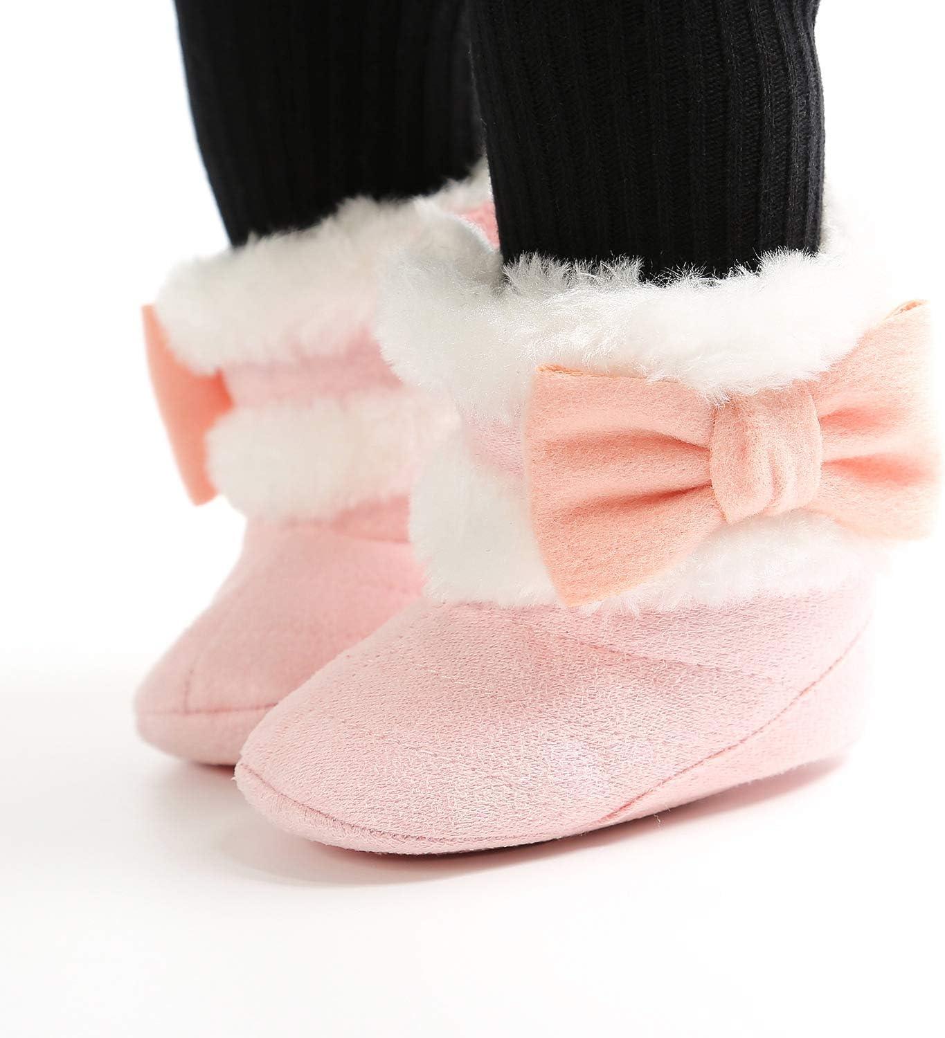 Cute Bowknot Warm Winter Snow Boots Shoes, Women's Boots