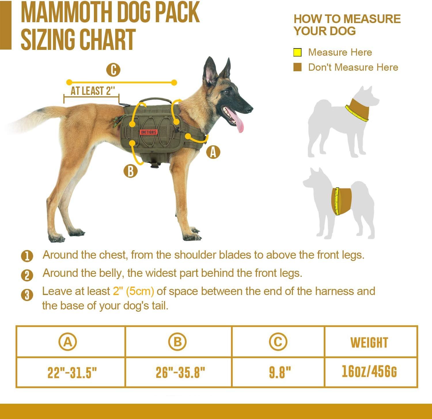 OneTigris Dog Backpack for Medium & Large Dogs, Nylon Backpack