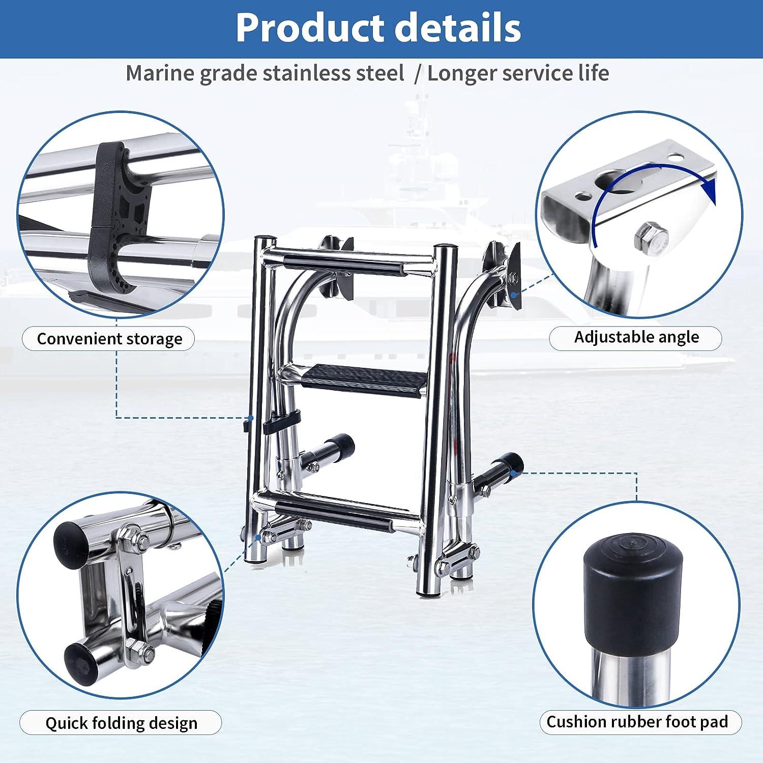 Marinebaby Stainless Steel Folding Boat Boarding Ladder for