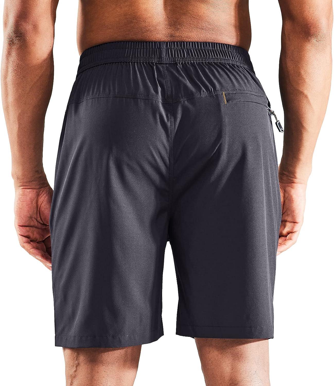  MIER Men's Quick Dry Running Shorts with Zipper