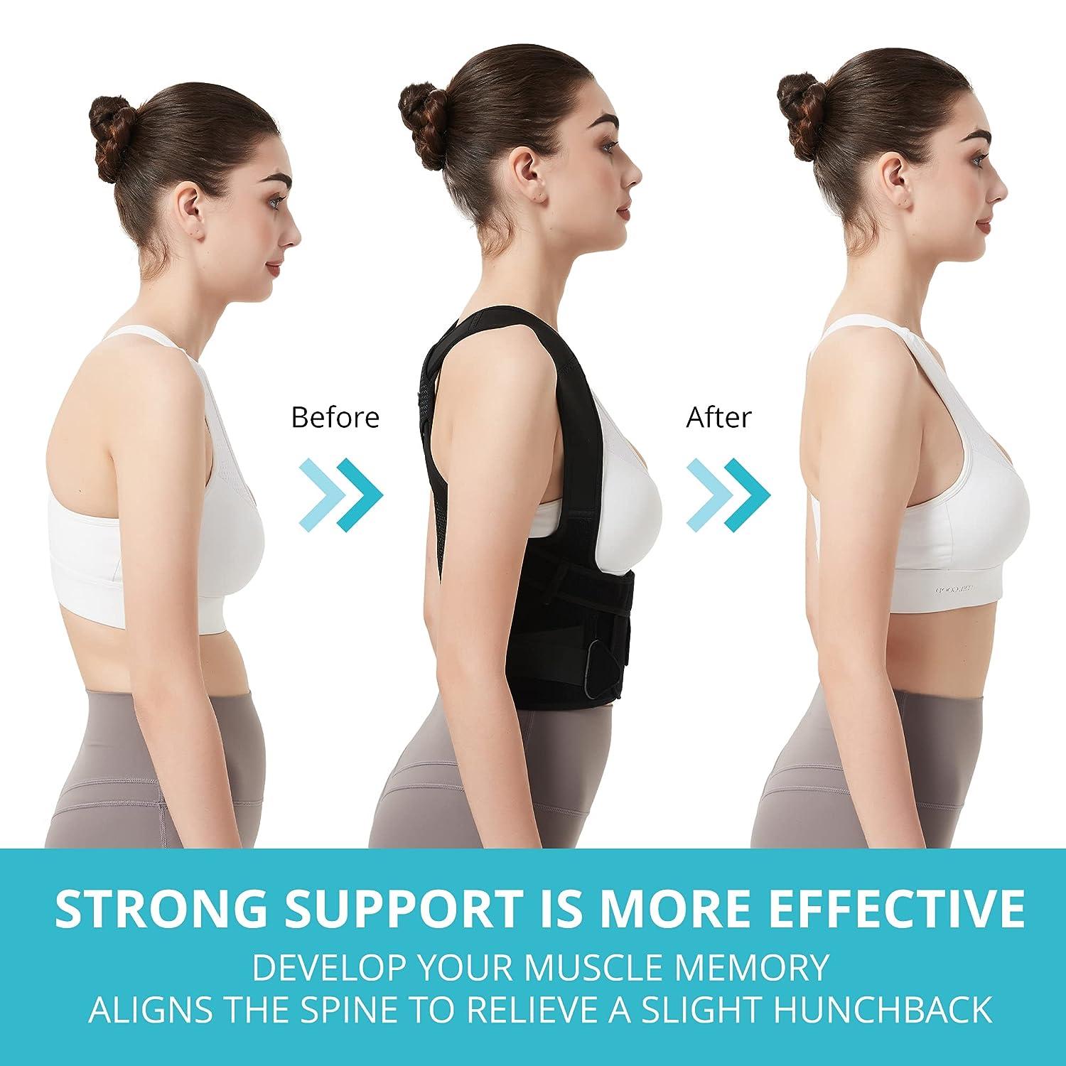 SHAPERKY Posture Corrector for Women and Men, Adjustable Upper Back Brace  for Posture Hunchback Support and Providing Pain Relief from Neck, Shoulder,  and Upper Back,S/M(29-36 Small/Medium(29-36)