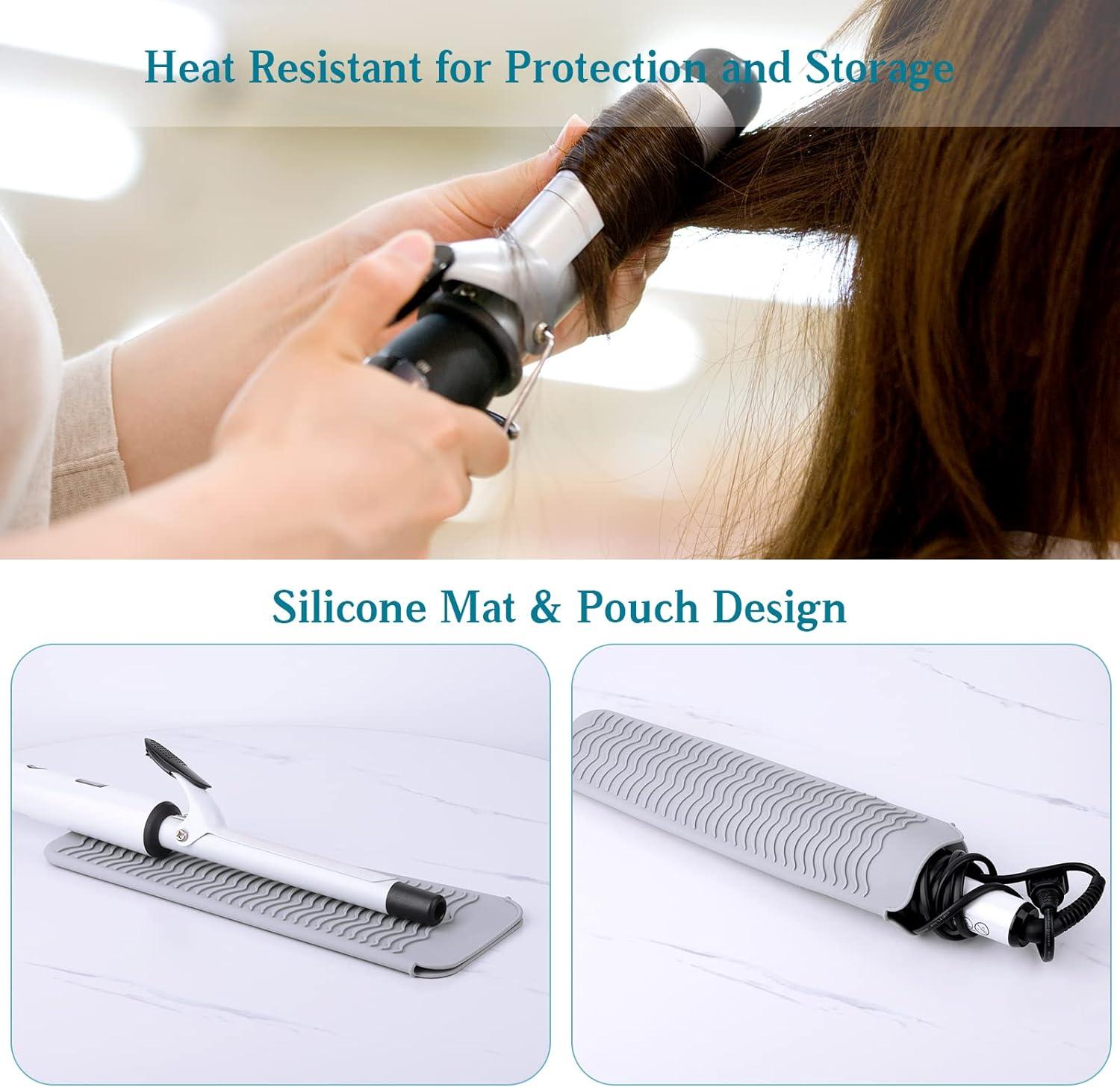 Heat Resistant Silicone Mat Pouch For Hair Straightener Flat Iron Curling  Iron Hot Hair Multifunctional Silicone Tools